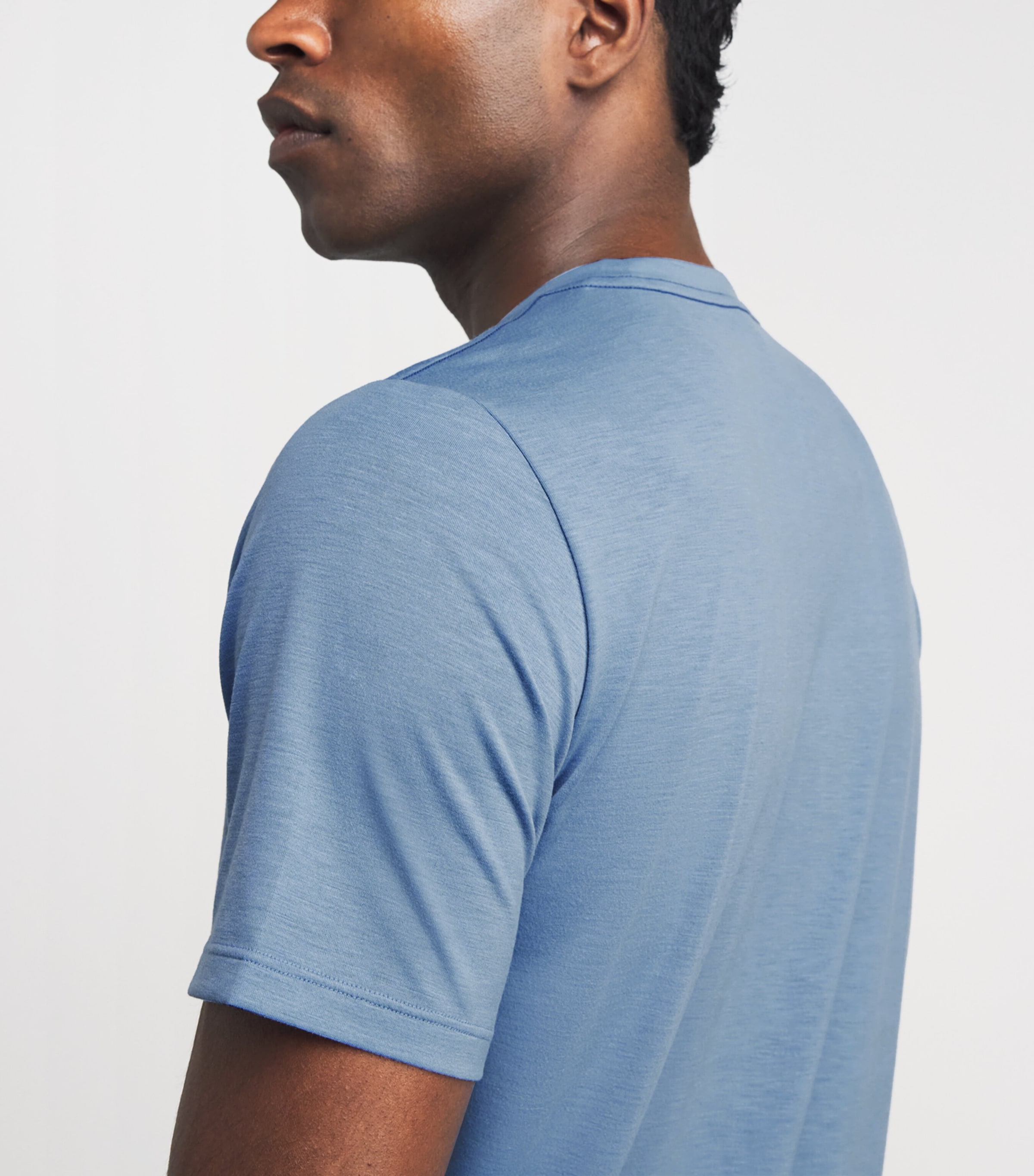 VUORI Mens Current Tech T-Shirt Hib Isle Blue Heathr Image 3