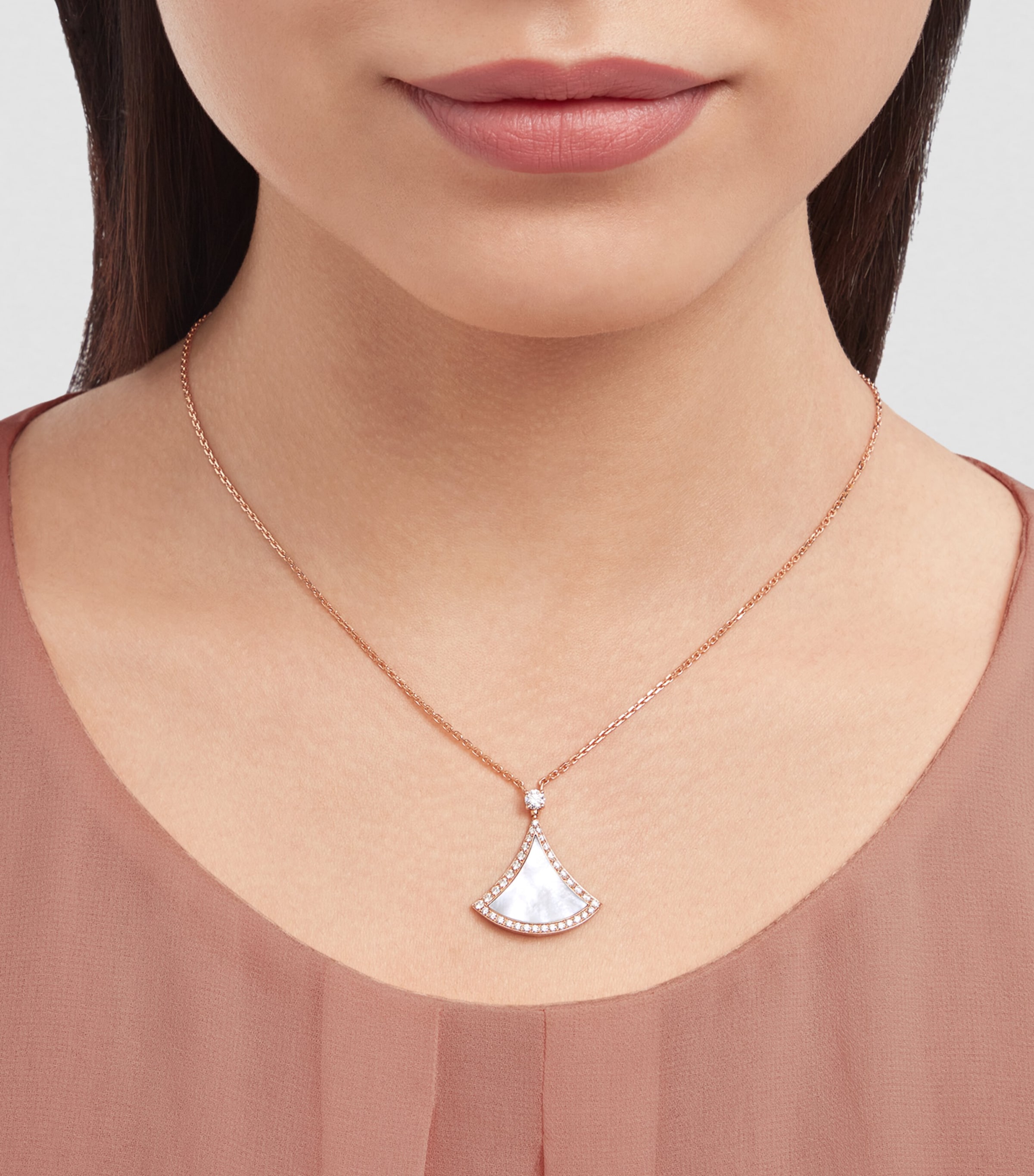 Rose Gold, Mother-of-Pearl and Diamond Divas' Dream Necklace PINK GOLD Image 5