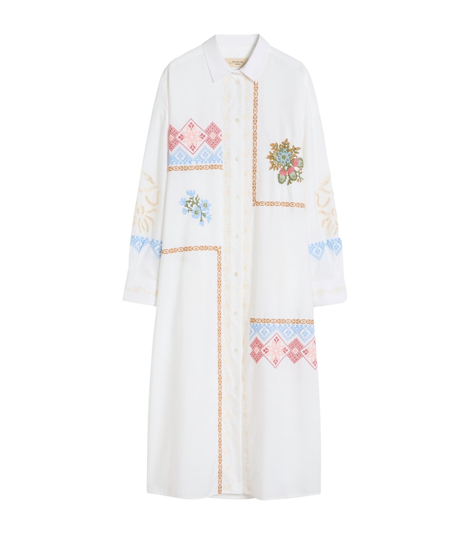 Weekend Max Mara White Cotton Embroidered Midi Dress | Harrods US Weekend Max Mara White Cotton Embroidered Midi Dress | Harrods US