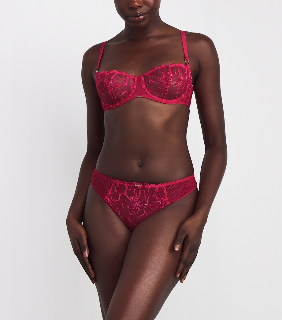 Embroidered Fleurs Balconette Bra B01 CANDY APPLE Image 2