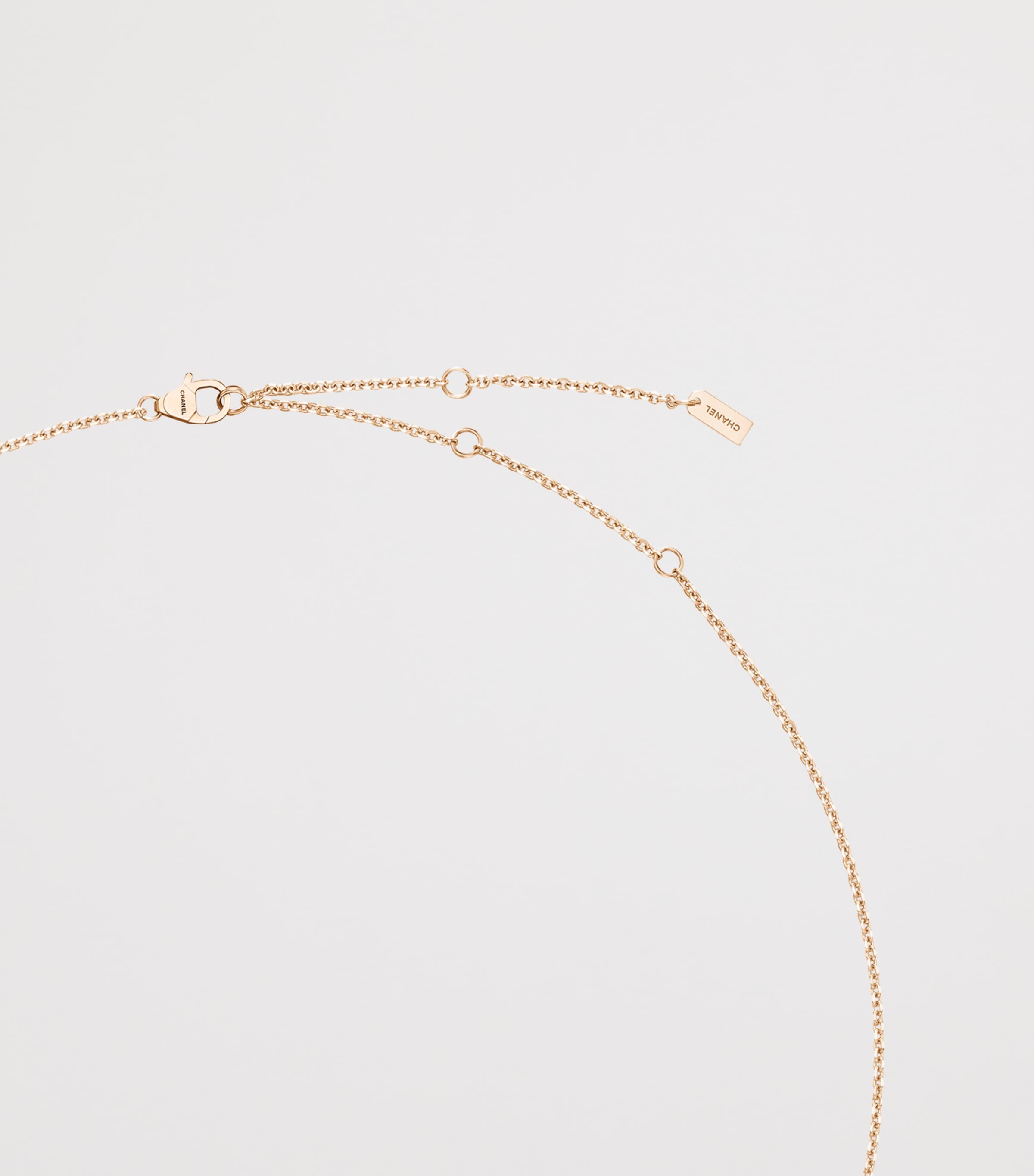 CHANEL Beige Gold and Diamond Extrait de N°5 Necklace Beige Gold Image 5