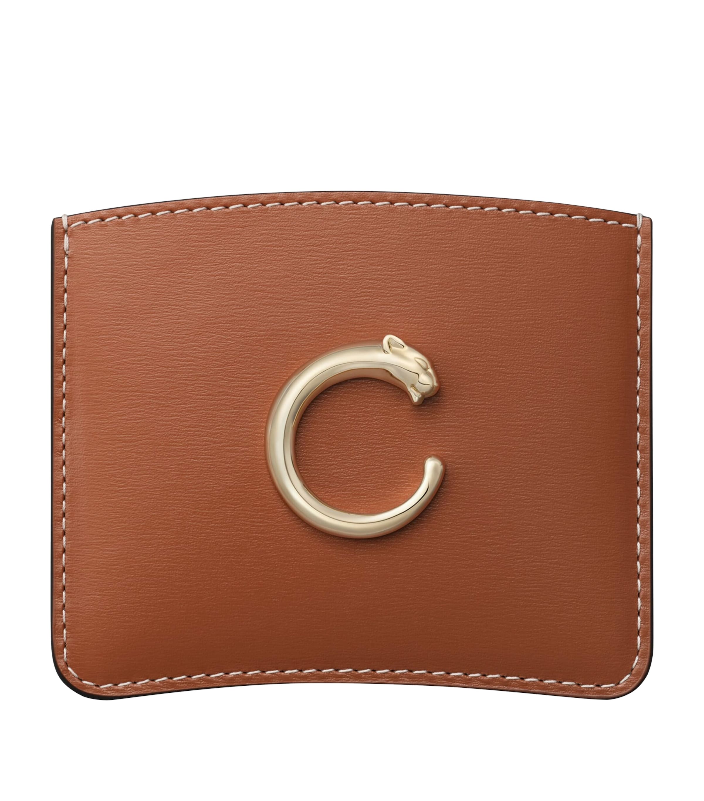 Leather Panthère de Cartier Card Holder CARAMEL Image 1