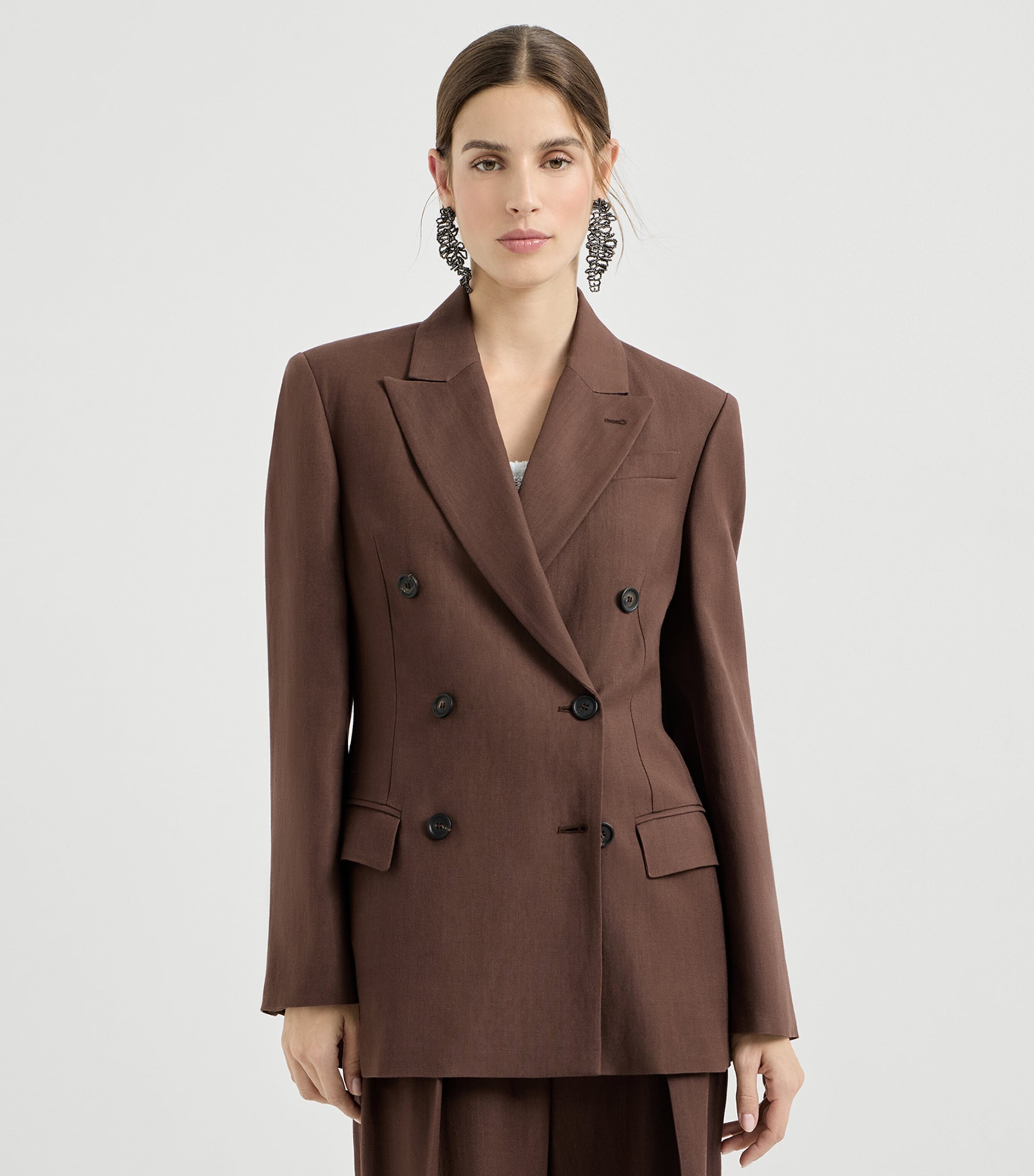 Crepe Double-Breasted Blazer C9284 Image 3