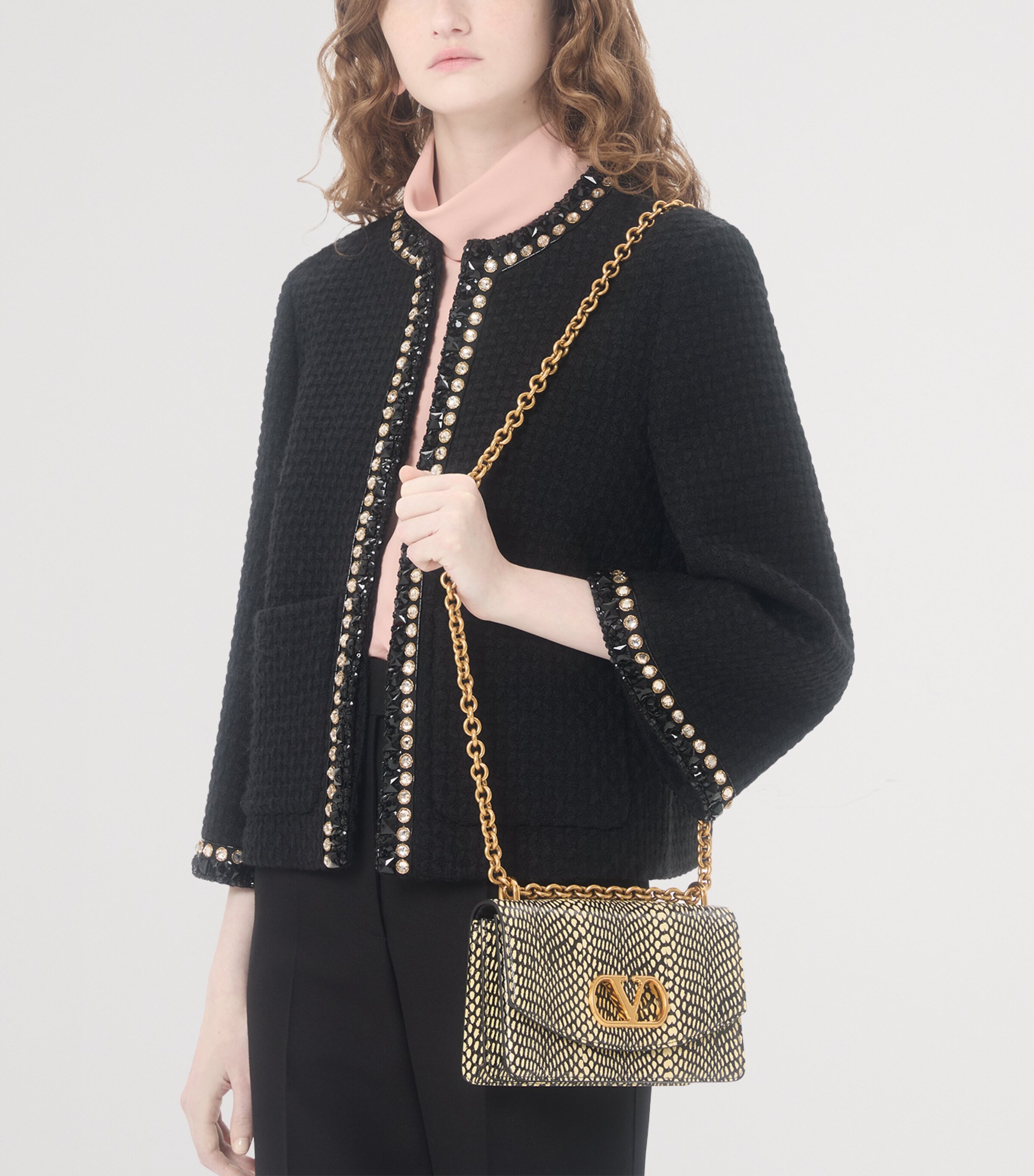 Wool-Blend Embellished Blazer 0NO Image 6