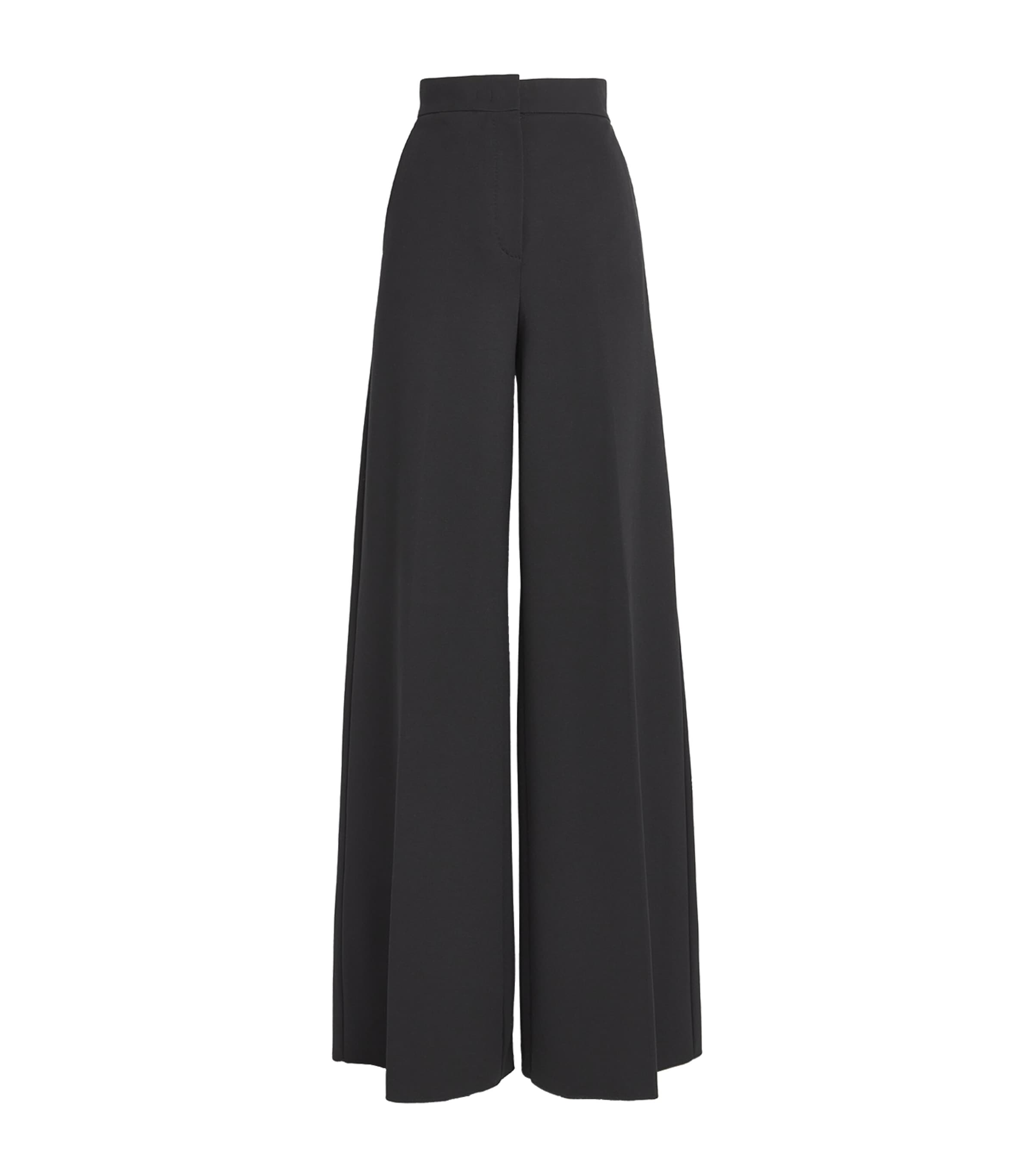 Max Mara Jersey Wide-leg Trousers In Black