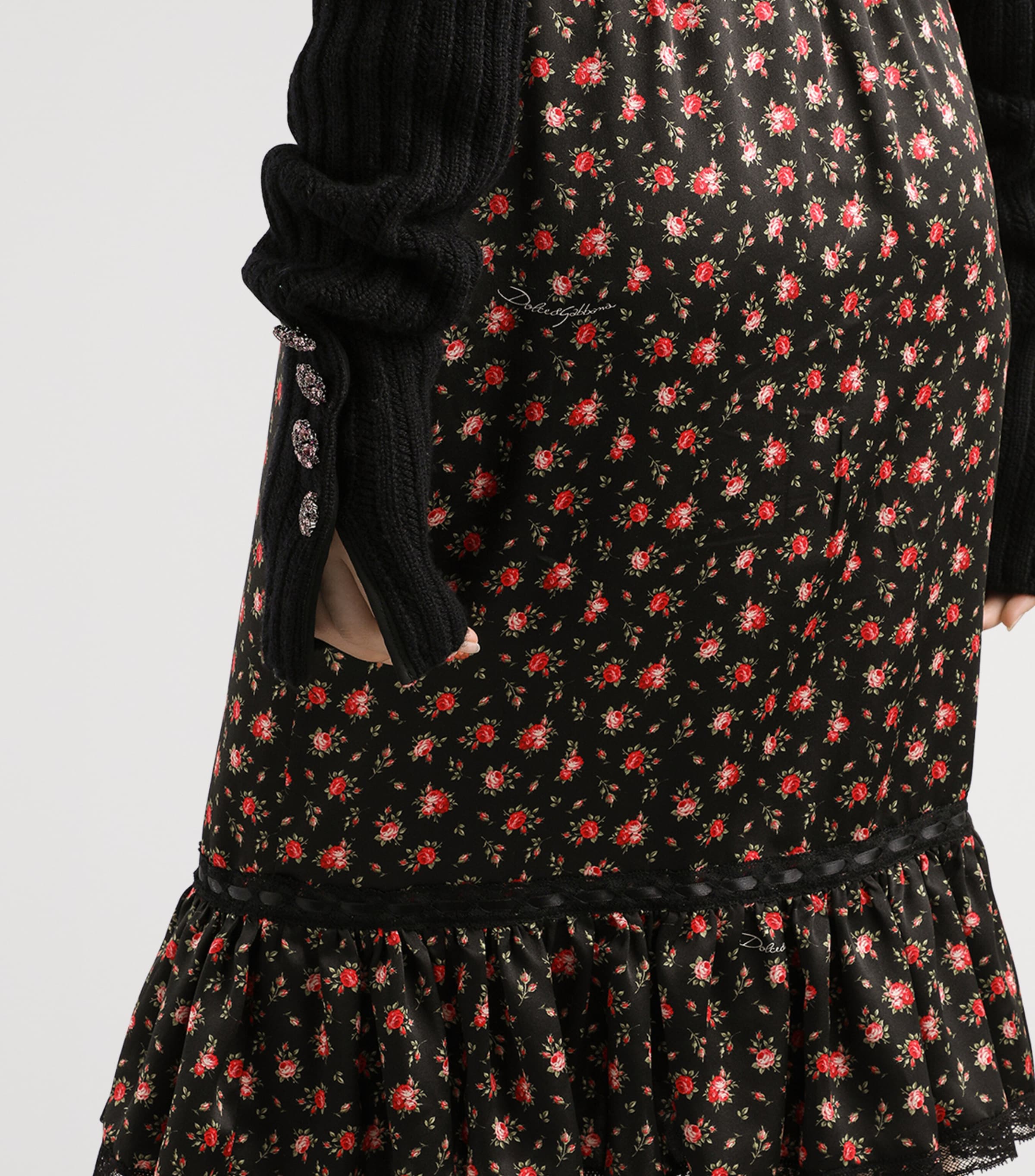 Silk-Cotton-Blend Floral Midi Skirt HN5XJ-ROSELLINE Image 5