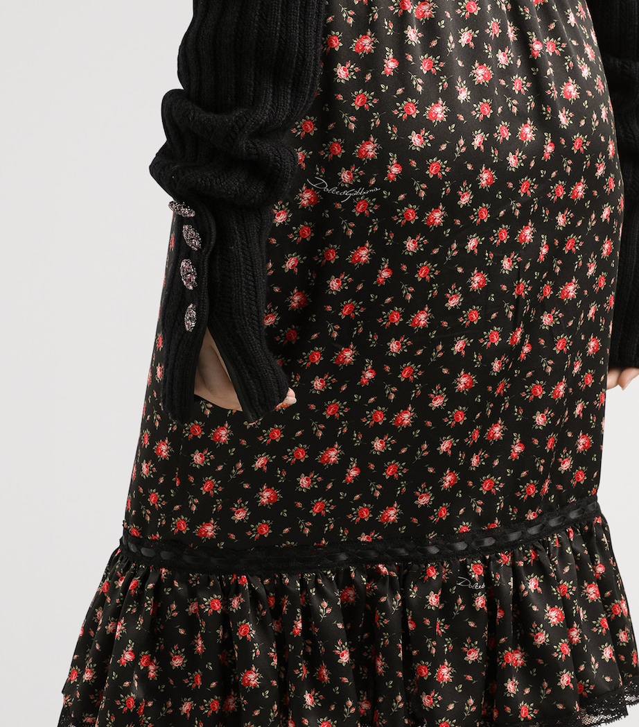 Silk-Cotton-Blend Floral Midi Skirt HN5XJ-ROSELLINE Image 5