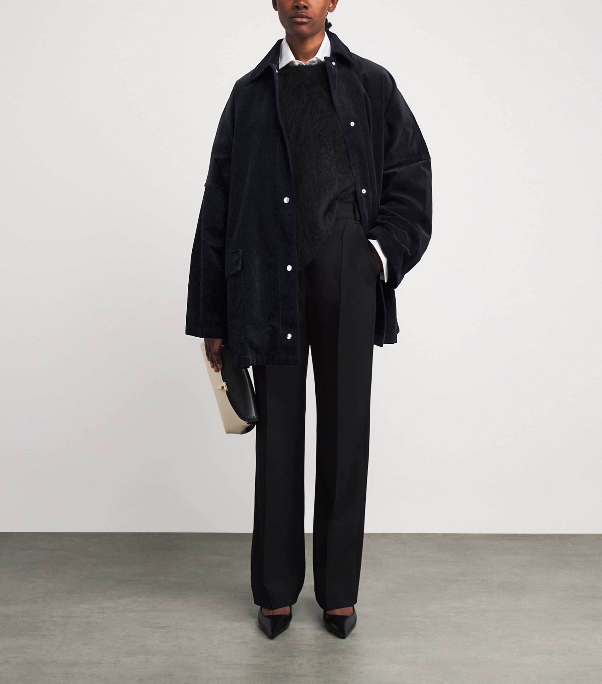 Organic Cotton Corduroy Overshirt 001 BLACK Image 2