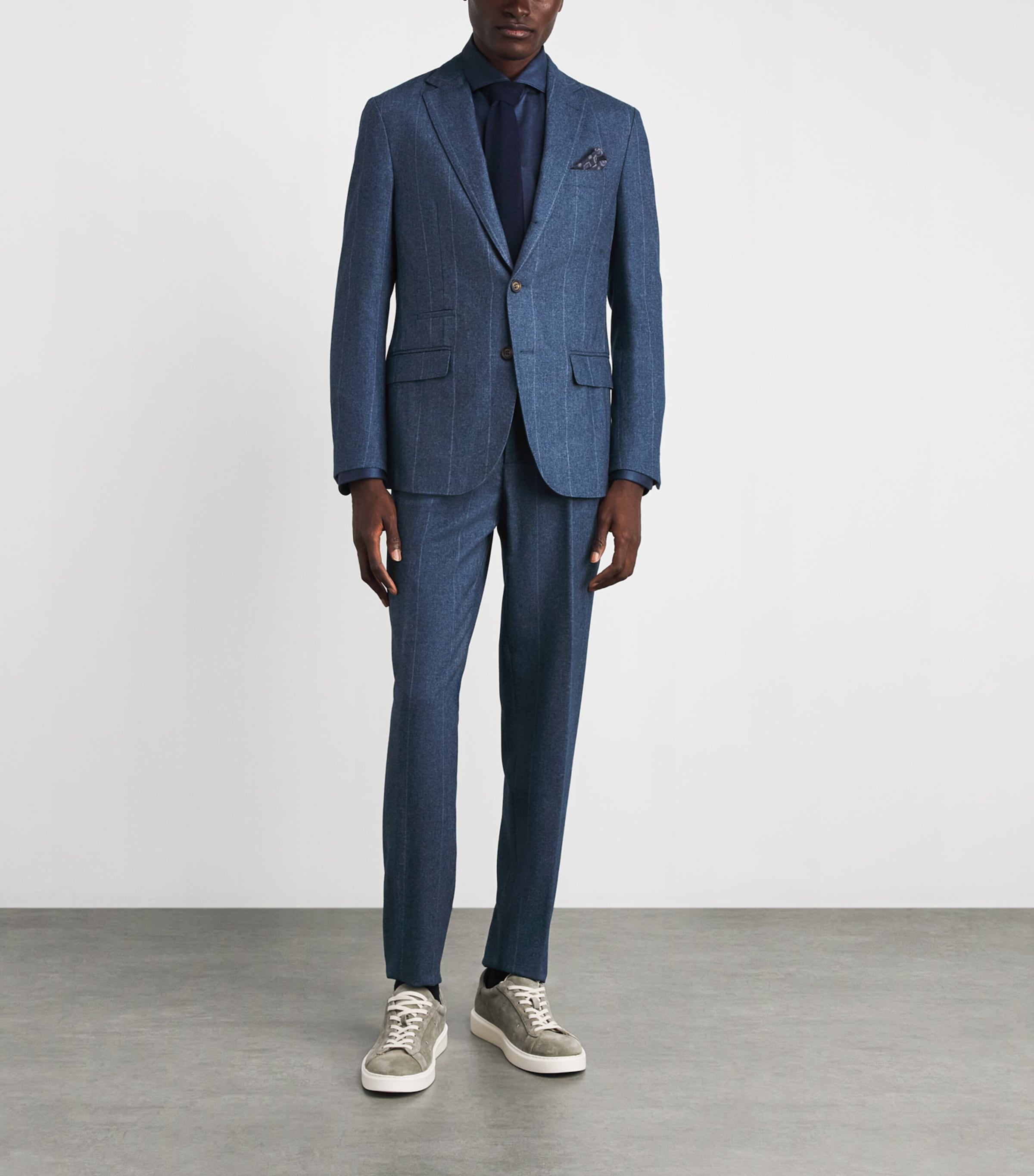 Eleventy Mens Wool-Cotton-Cashmere 2-Piece Suit Royal Image 2