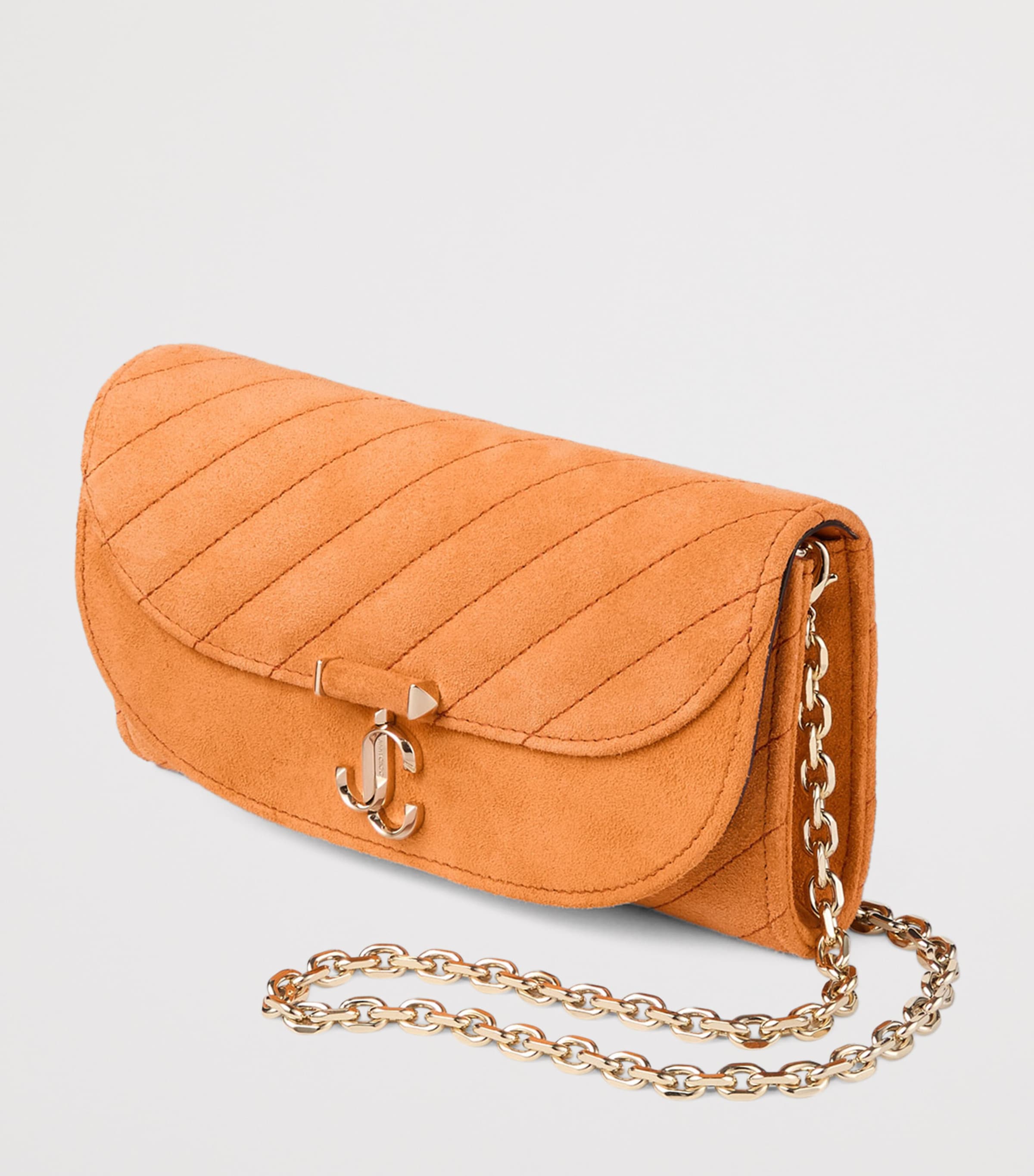 Jimmy Choo Curve Leather Chain Wallet Sunset Orange/shiny Image 2