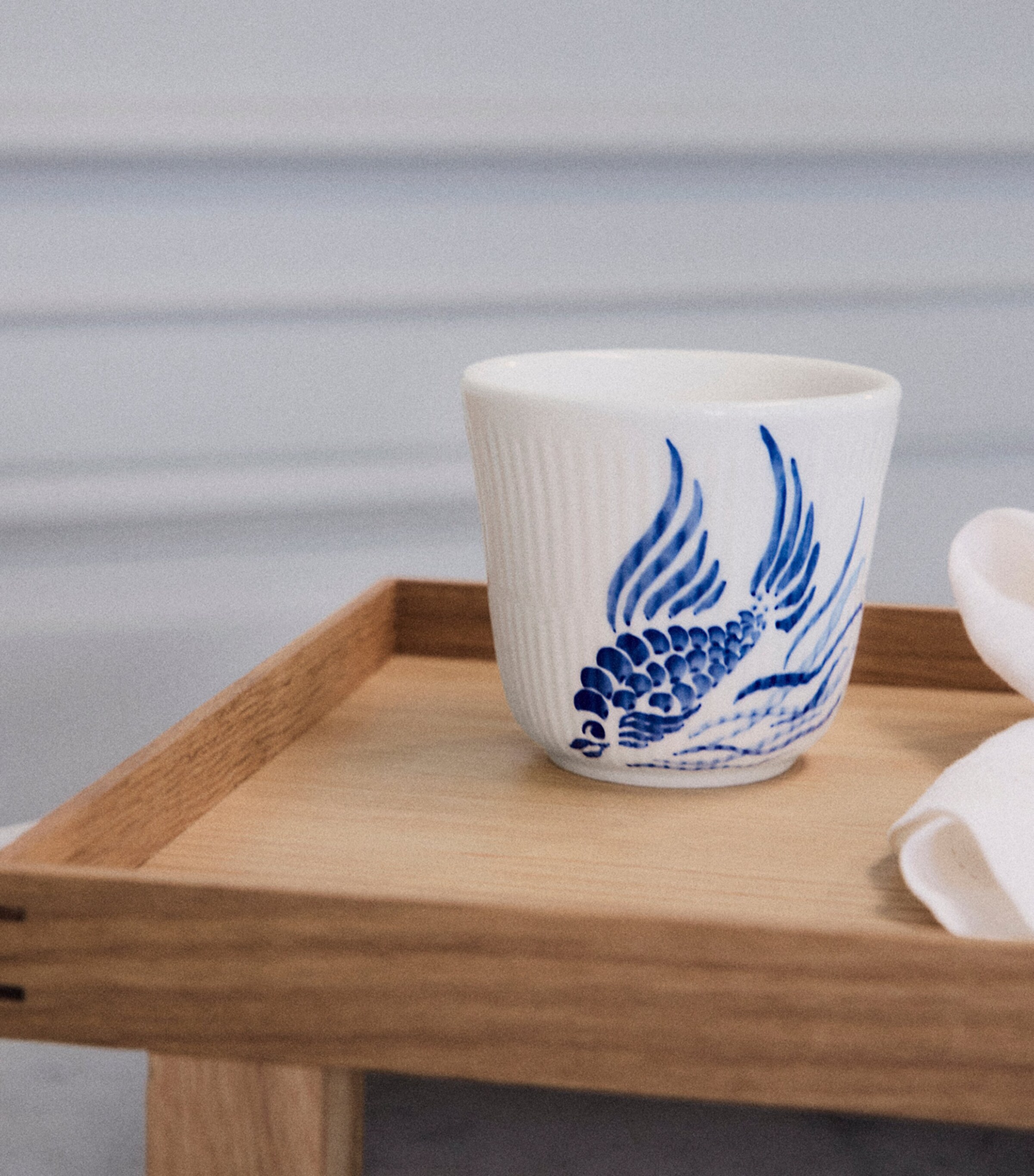 Royal Copenhagen Porcelain Anniversary Fish Mug Blue Image 2