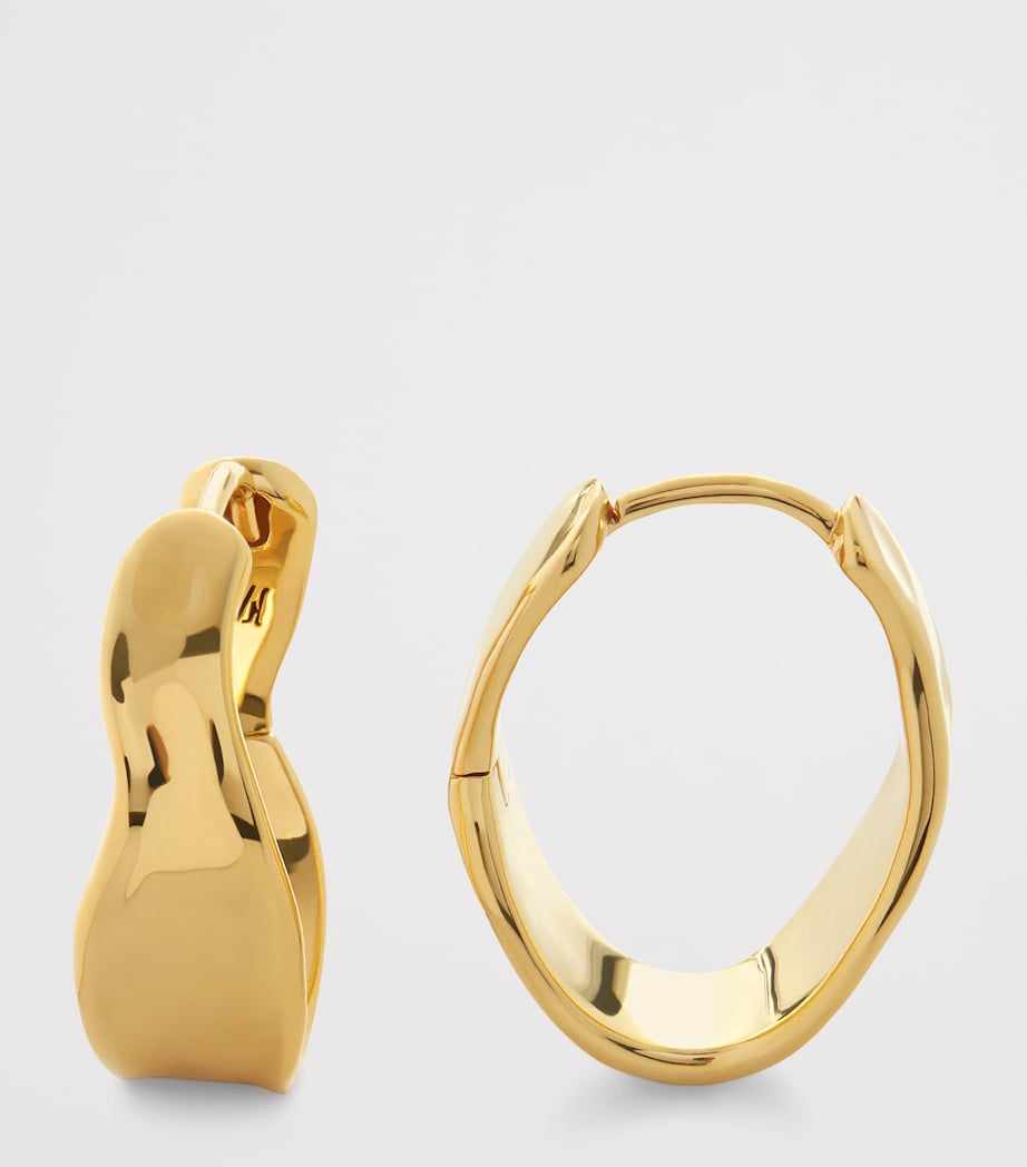 Monica Vinader Gold Vermeil Wave Hoop Earrings Gold Vermeil Image 2