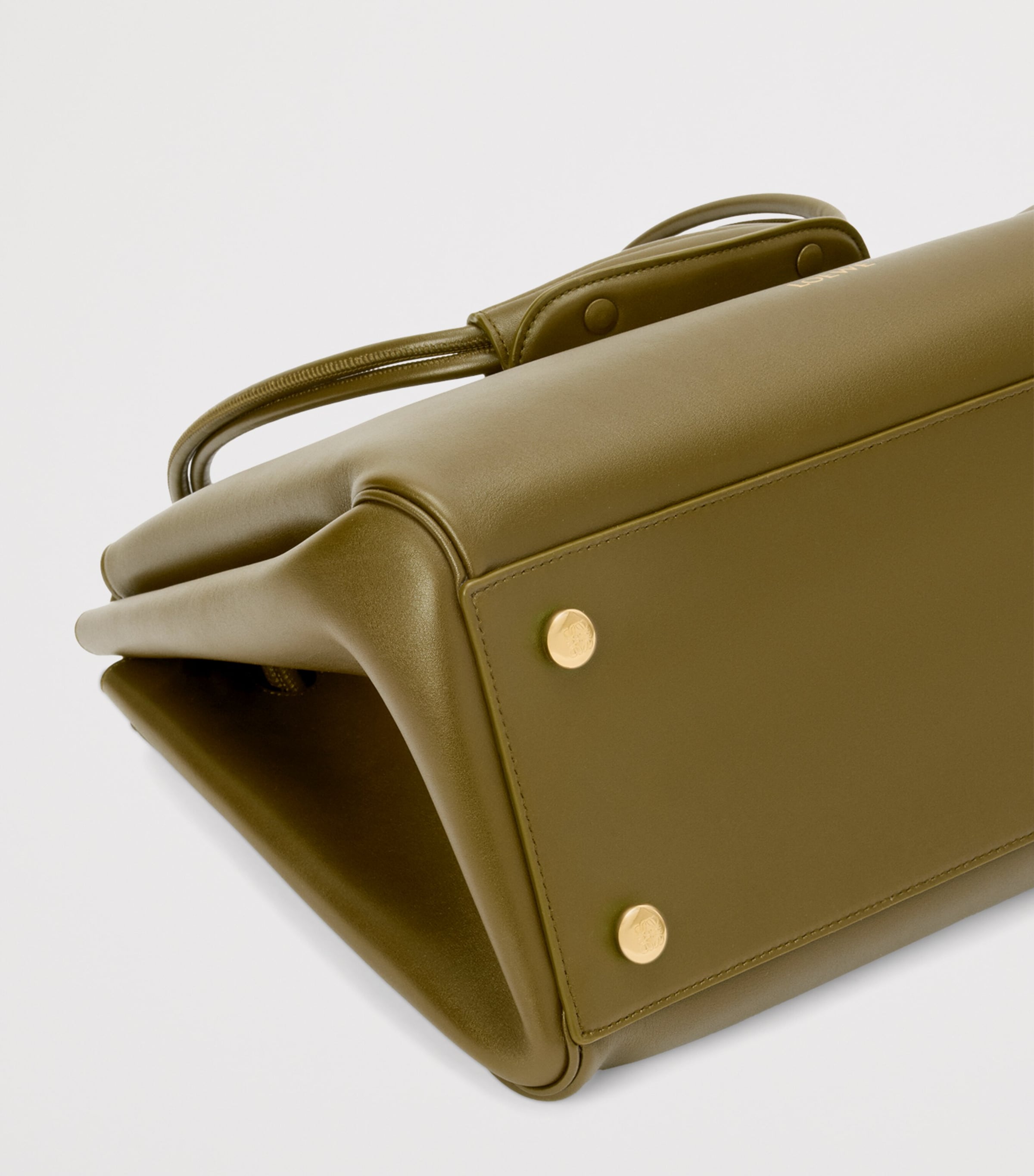 Large Leather Madrid Shoulder Bag OLIVE Image 8