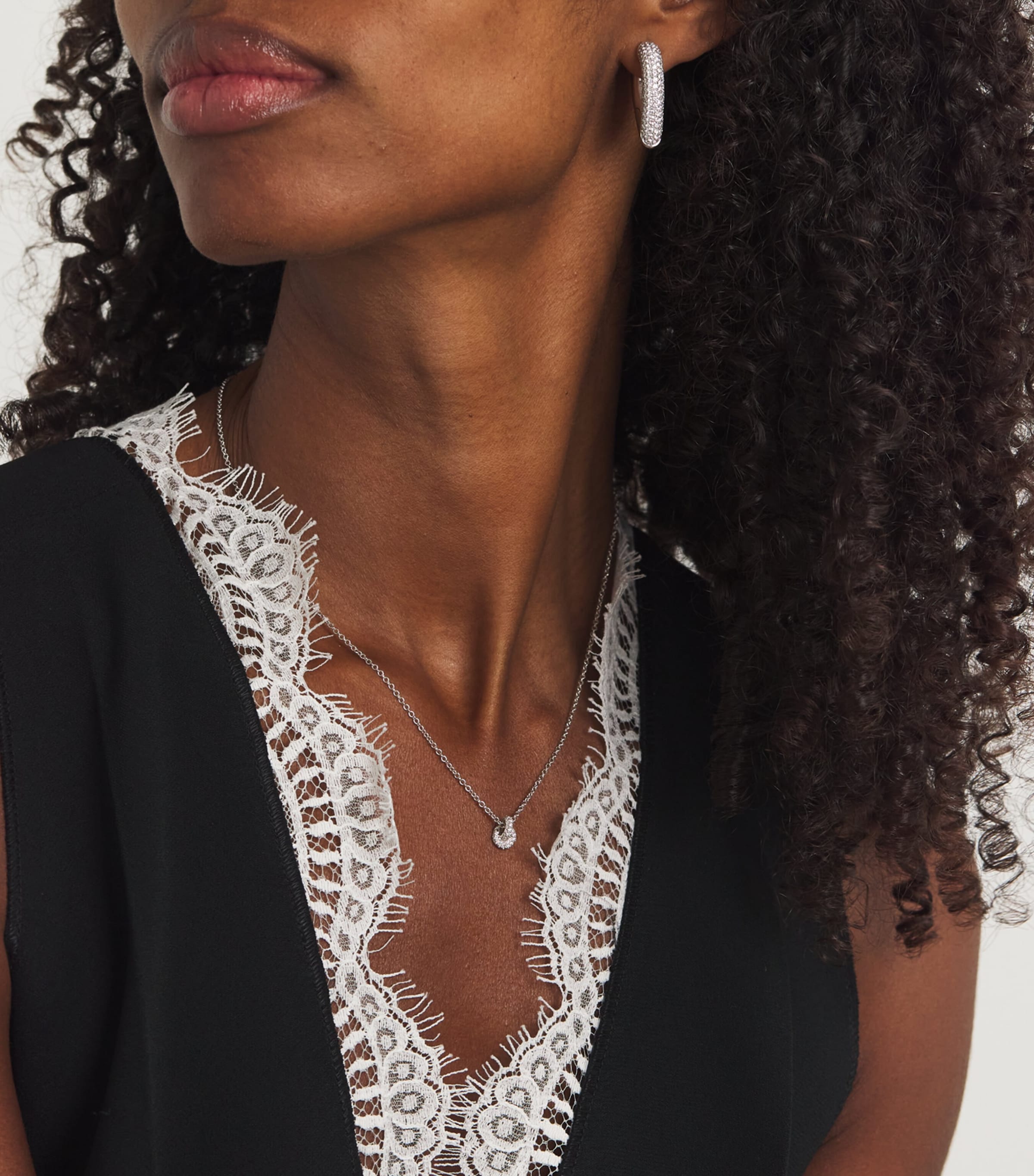 White Gold and Pavé Diamond Legacy Knot Necklace WHITE GOLD Image 4