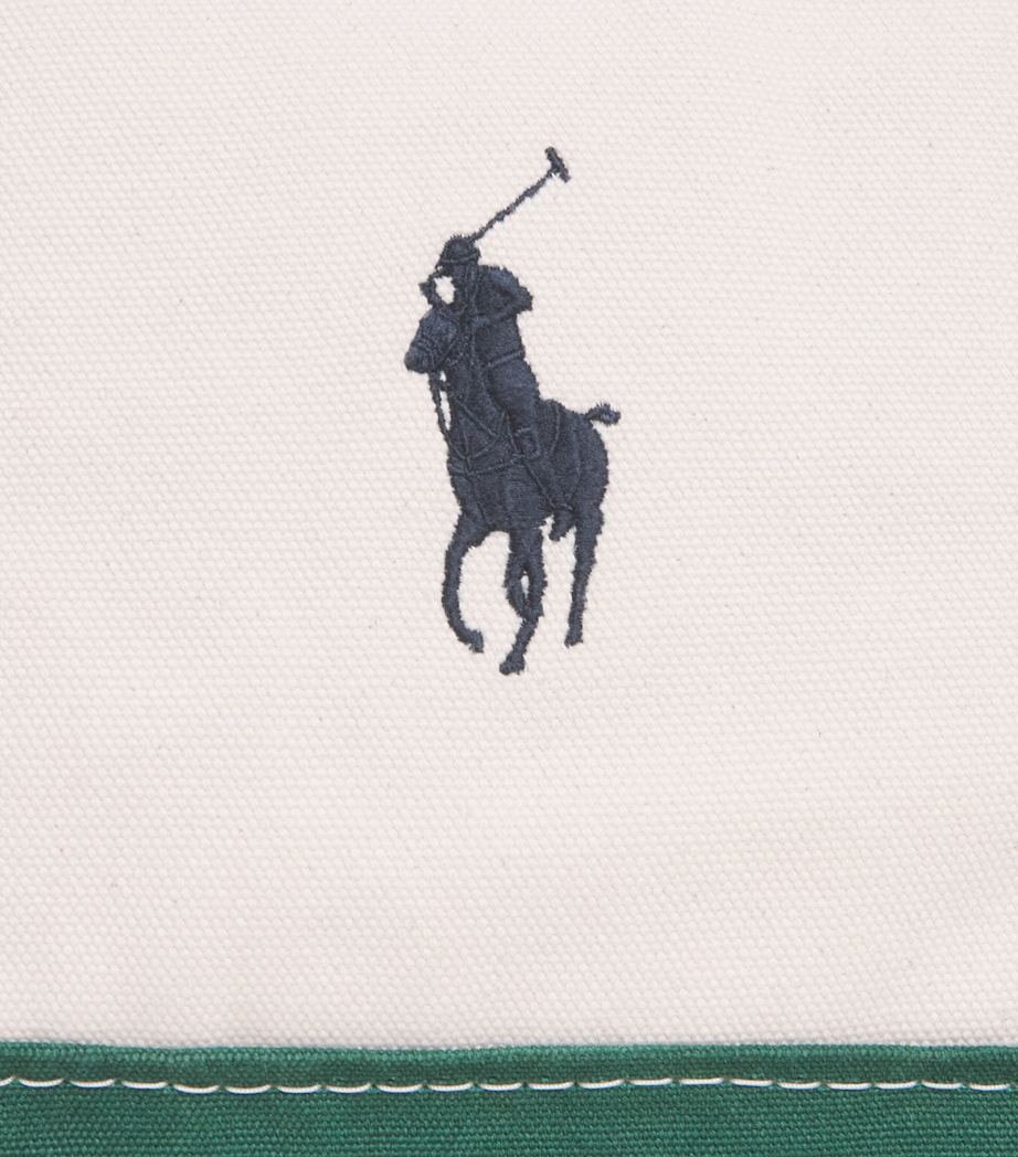 Polo Ralph Lauren Cotton Canvas Polo Pony Tote Bag Cream/green Image 6