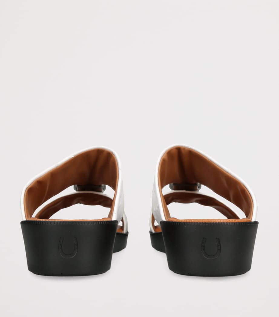 Leather Struzzo Sandals WHITE Image 2