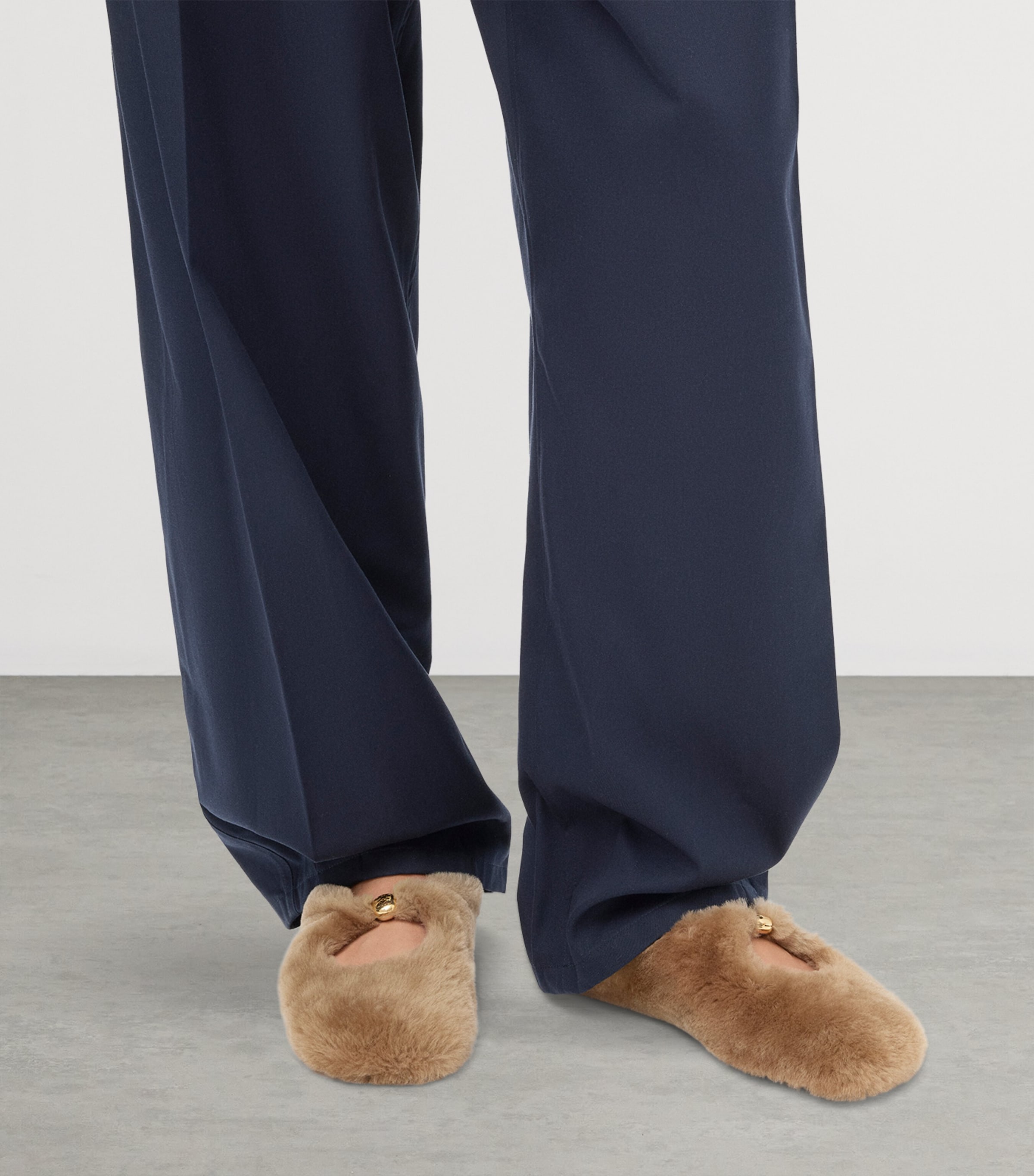 Shearling Pebble Ballet Flats OAK Image 2