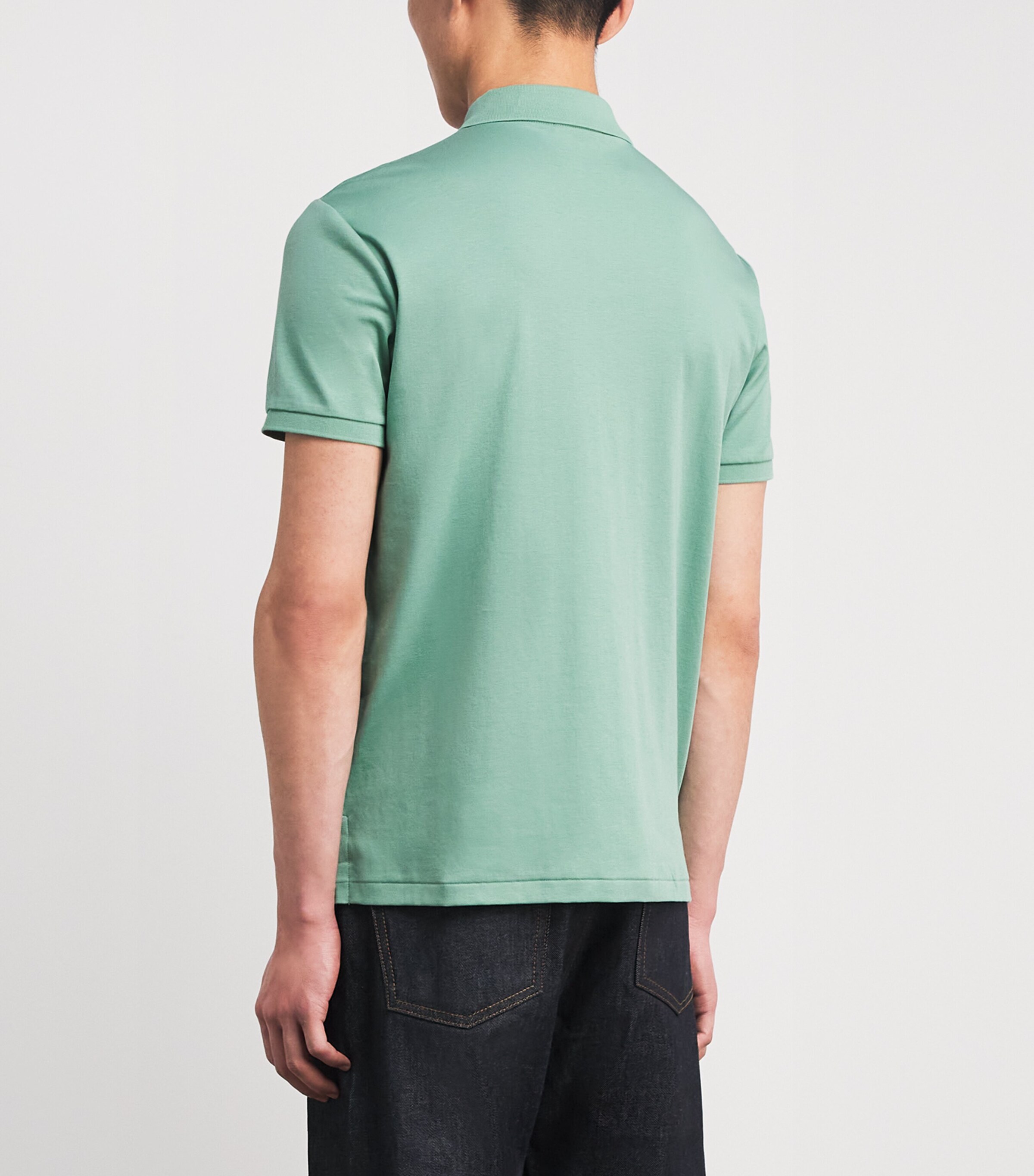 Pima Cotton Slim Polo Shirt FADED MINT Image 4