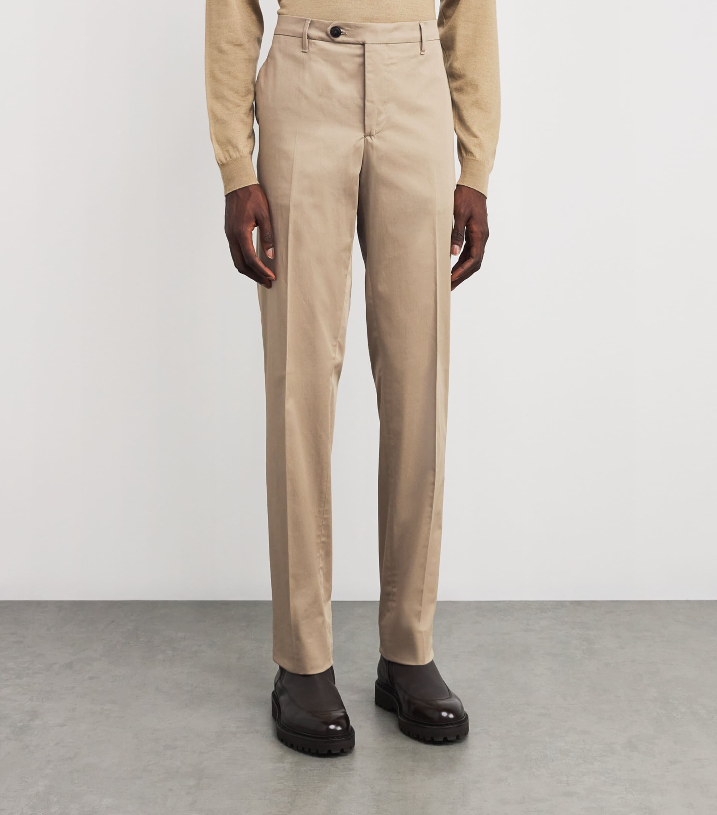 Stretch-Cotton Chinos 37LIGHT BROWN Image 3