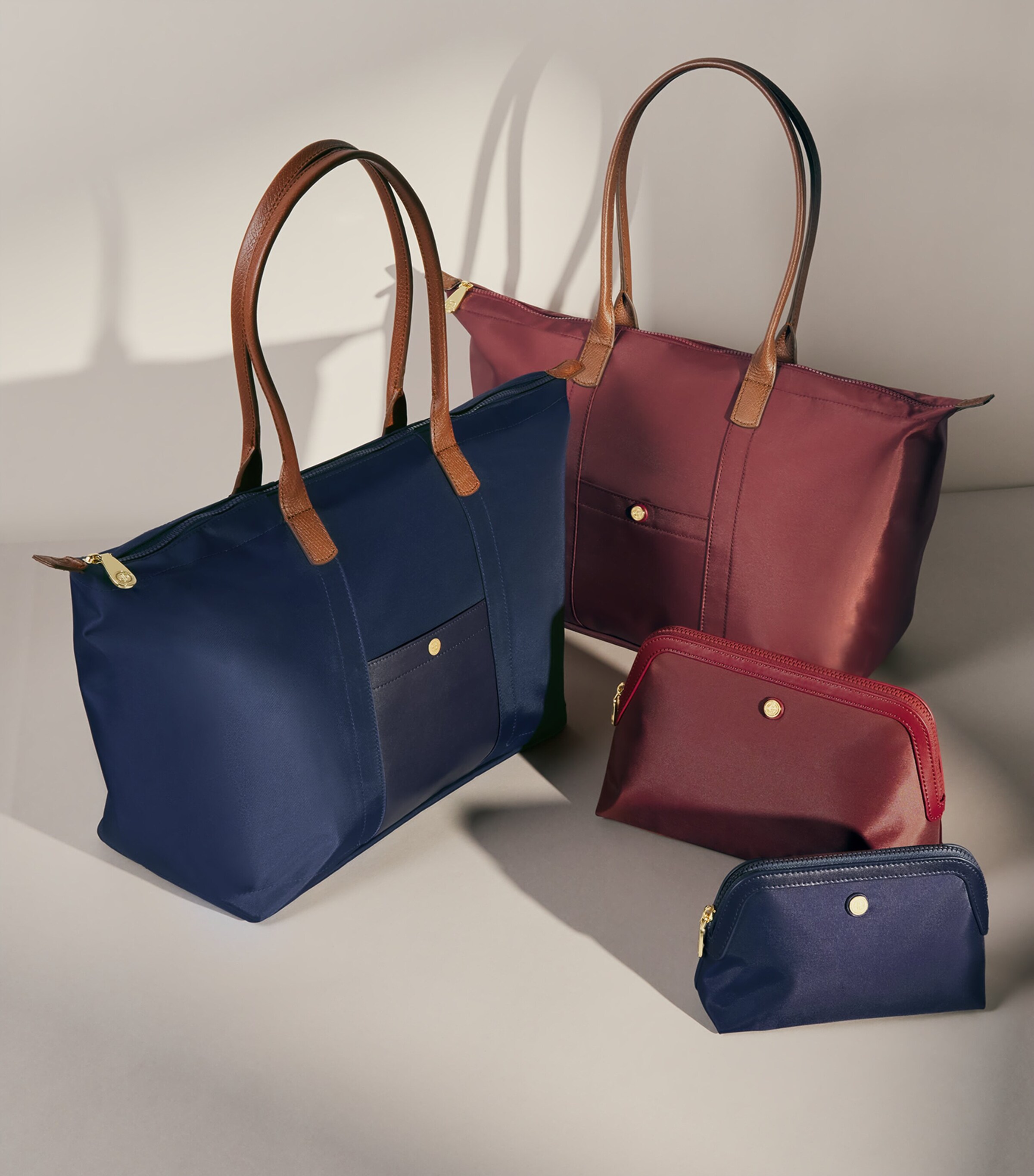 Harrods Medium Nylon Tote Bag Navy Image 6