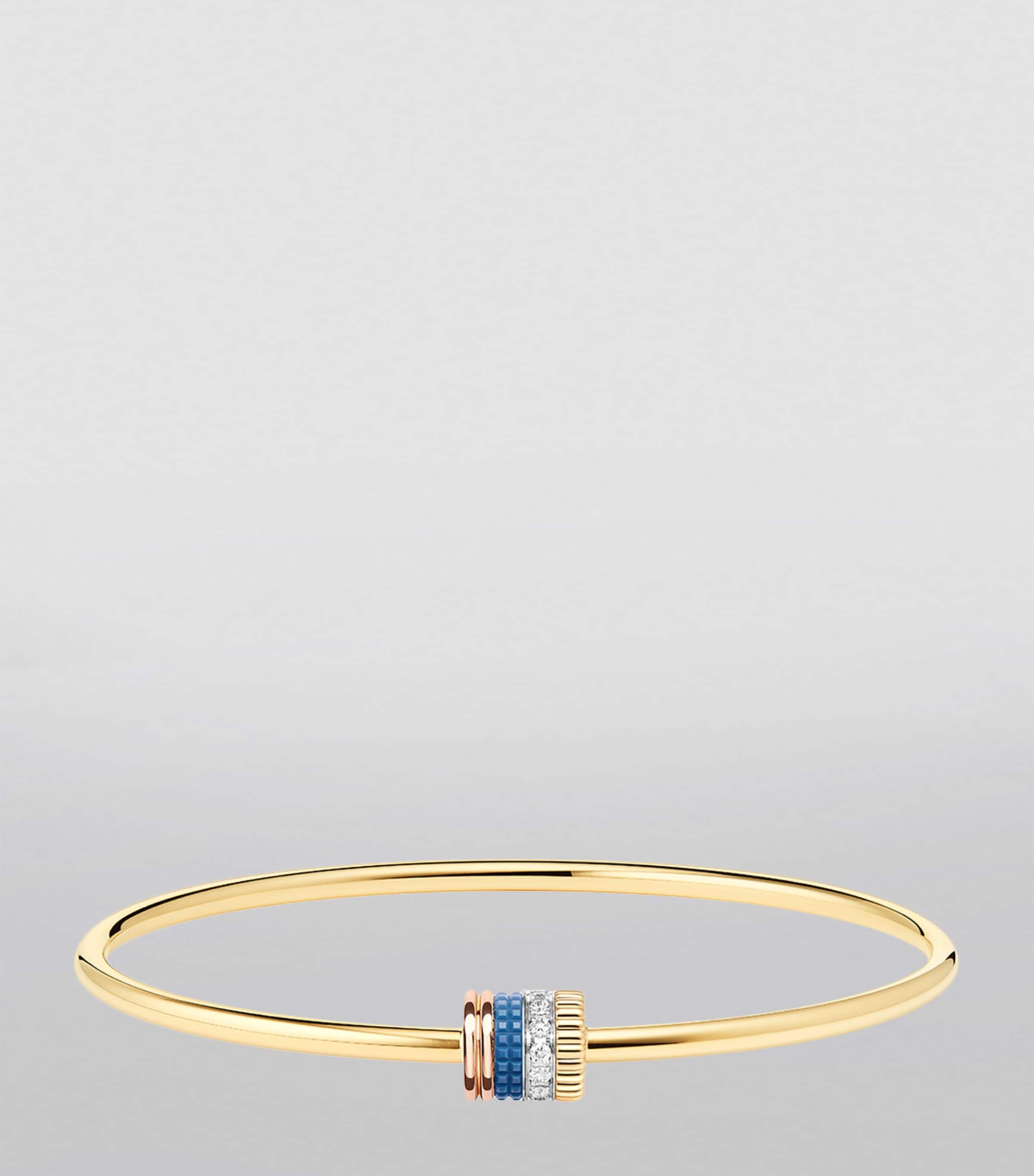 Mixed Gold and Diamond Quatre Blue Edition Bangle YELLOW GOLD Image 3