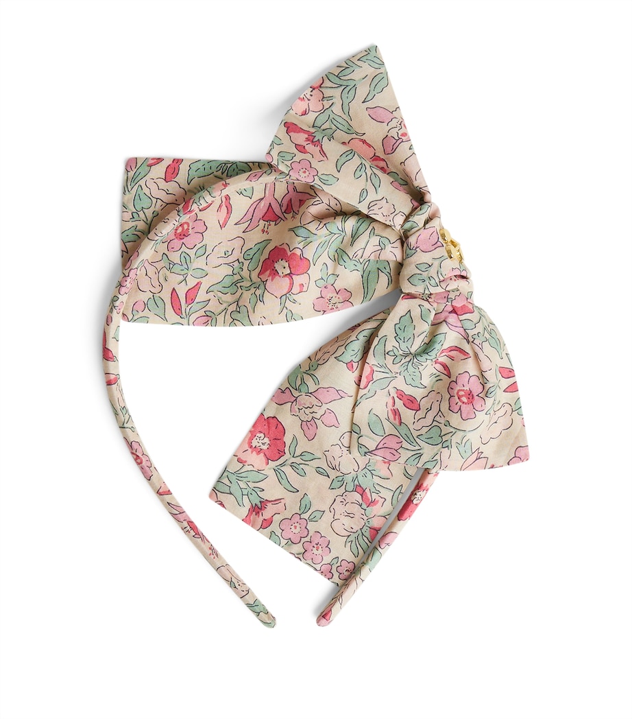 Bonpoint Cotton Bow Headband Fl Framboise Image 1