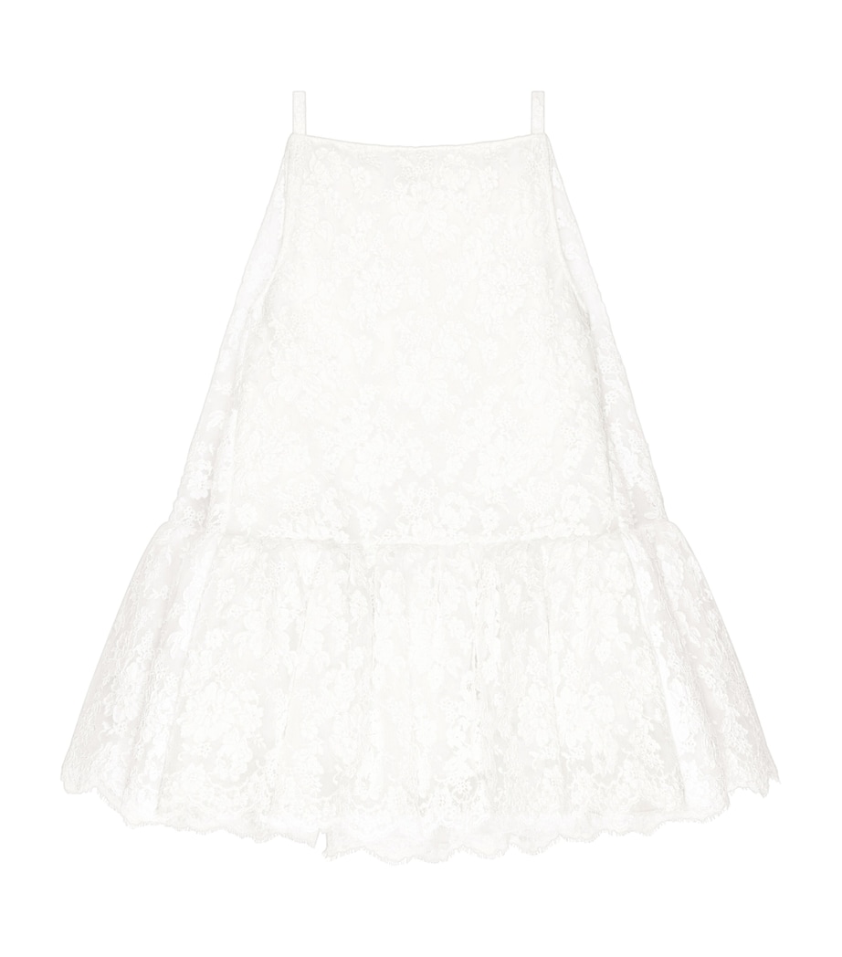 Lace Ruffle Round Mini Dress OFF WHITE Image 1