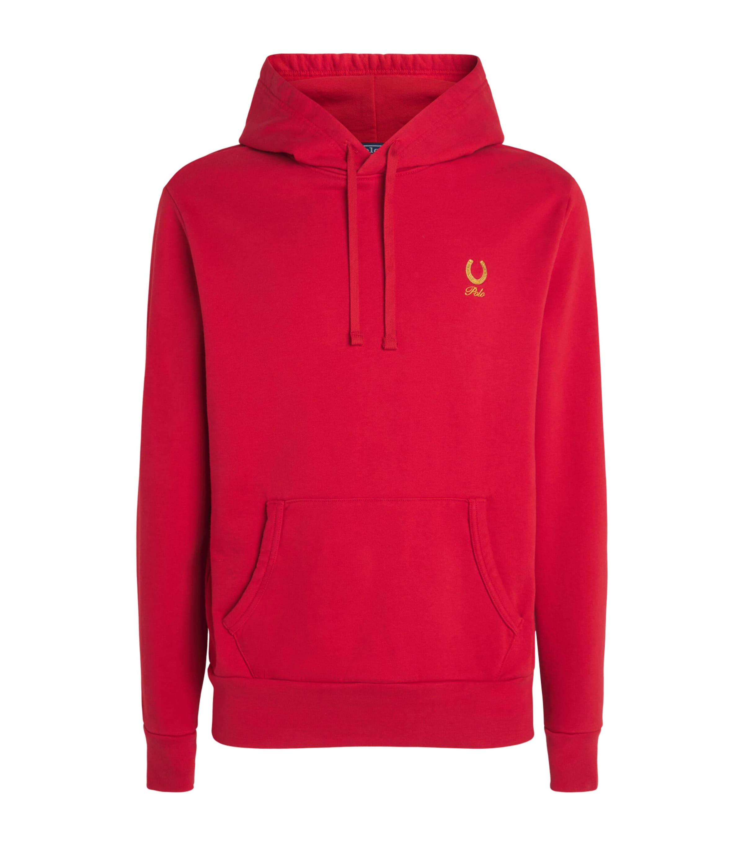 Cotton Polo Horsehoe Hoodie RED Image 1