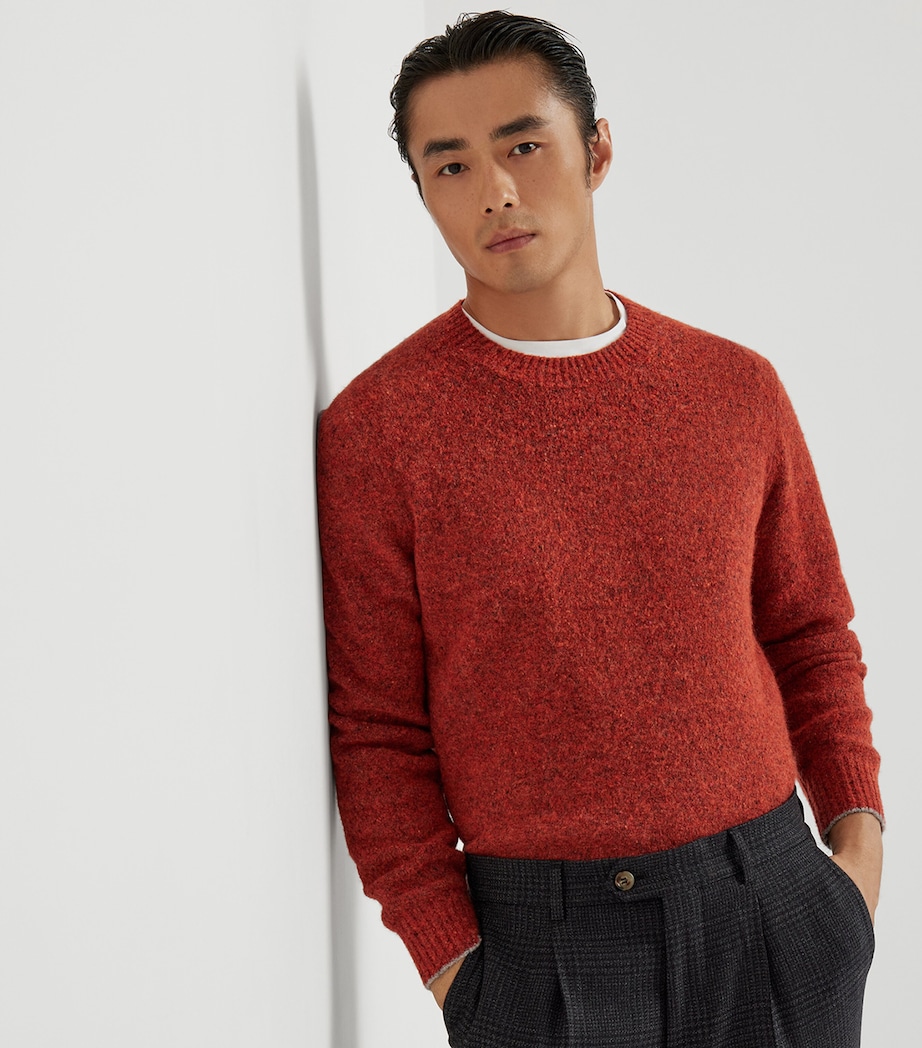 Alpaca-Wool-Silk Flecked Sweatshirt CXH35 Image 4