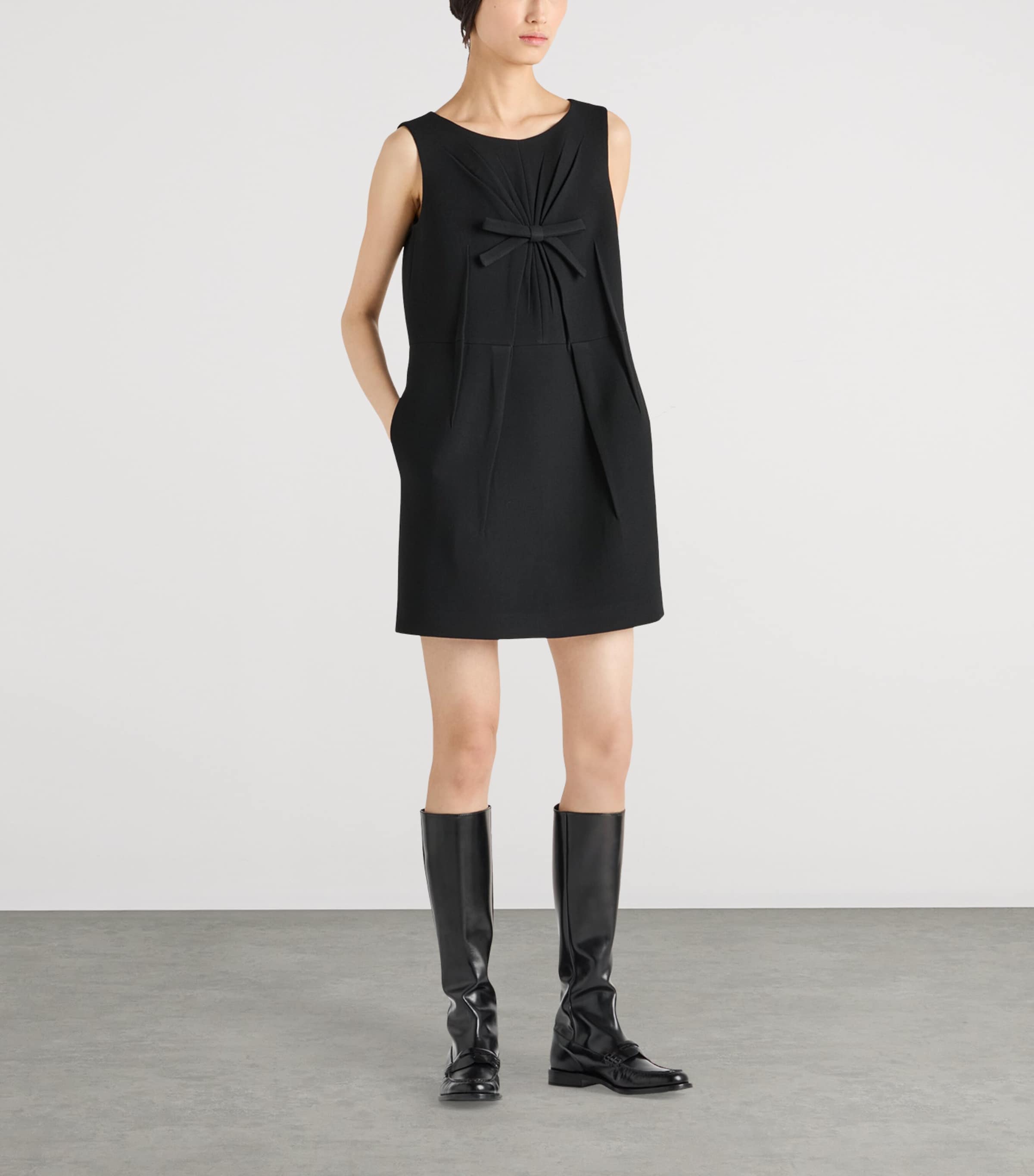 Wool Natté Sleeveless Mini Dress F0002 Image 2