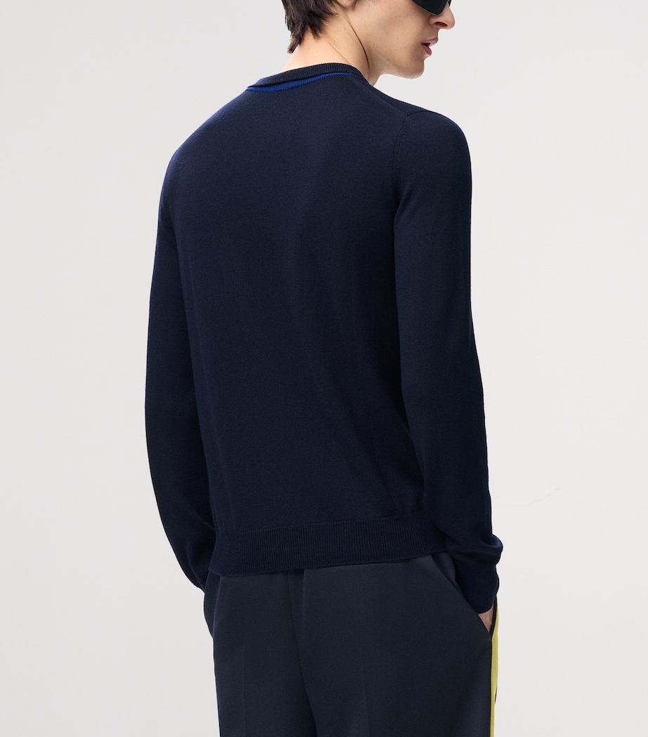 LOEWE Mens Stretch-Wool Sweater Navy/blue Image 4