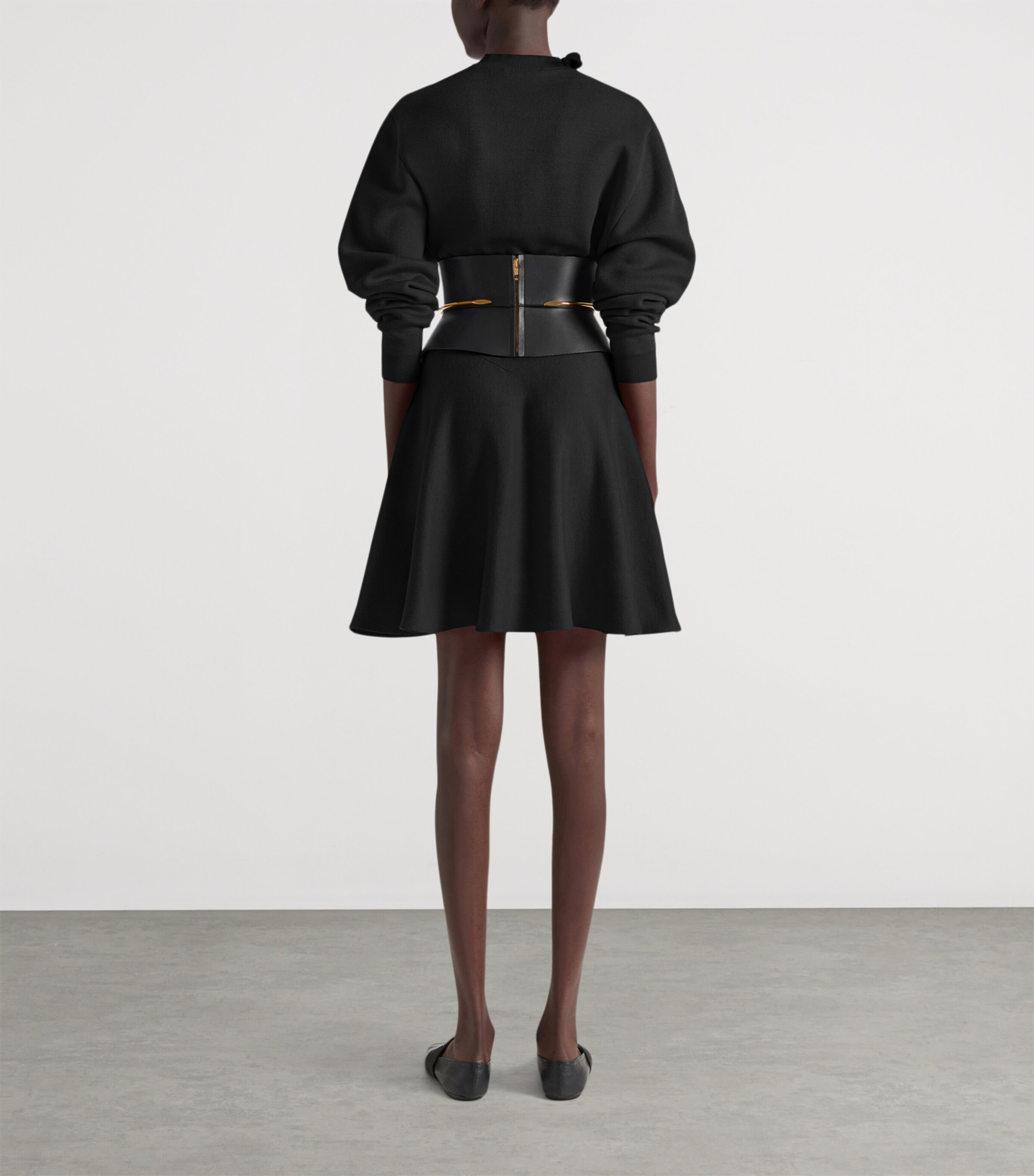 Givenchy Womens Wool-Cotton Mini Sweater Dress Black Image 3