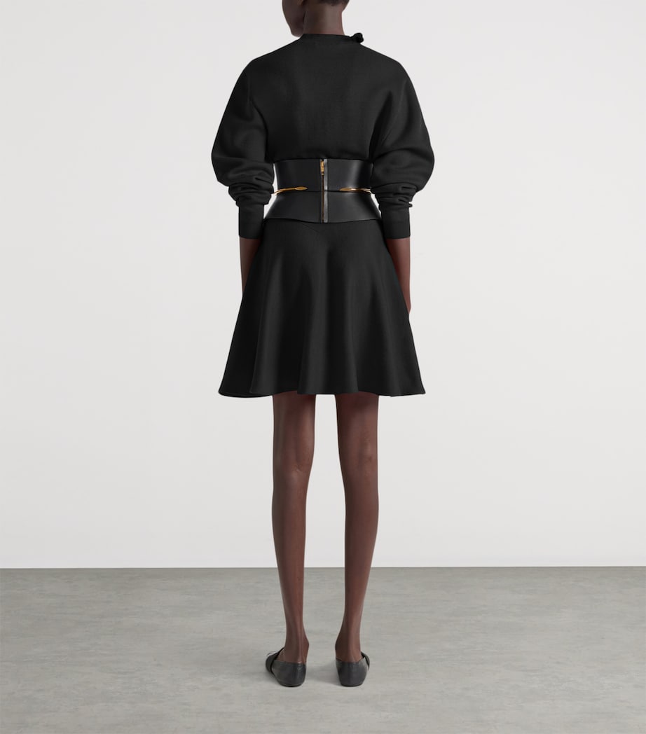 Givenchy Womens Wool-Cotton Mini Sweater Dress Black Image 3