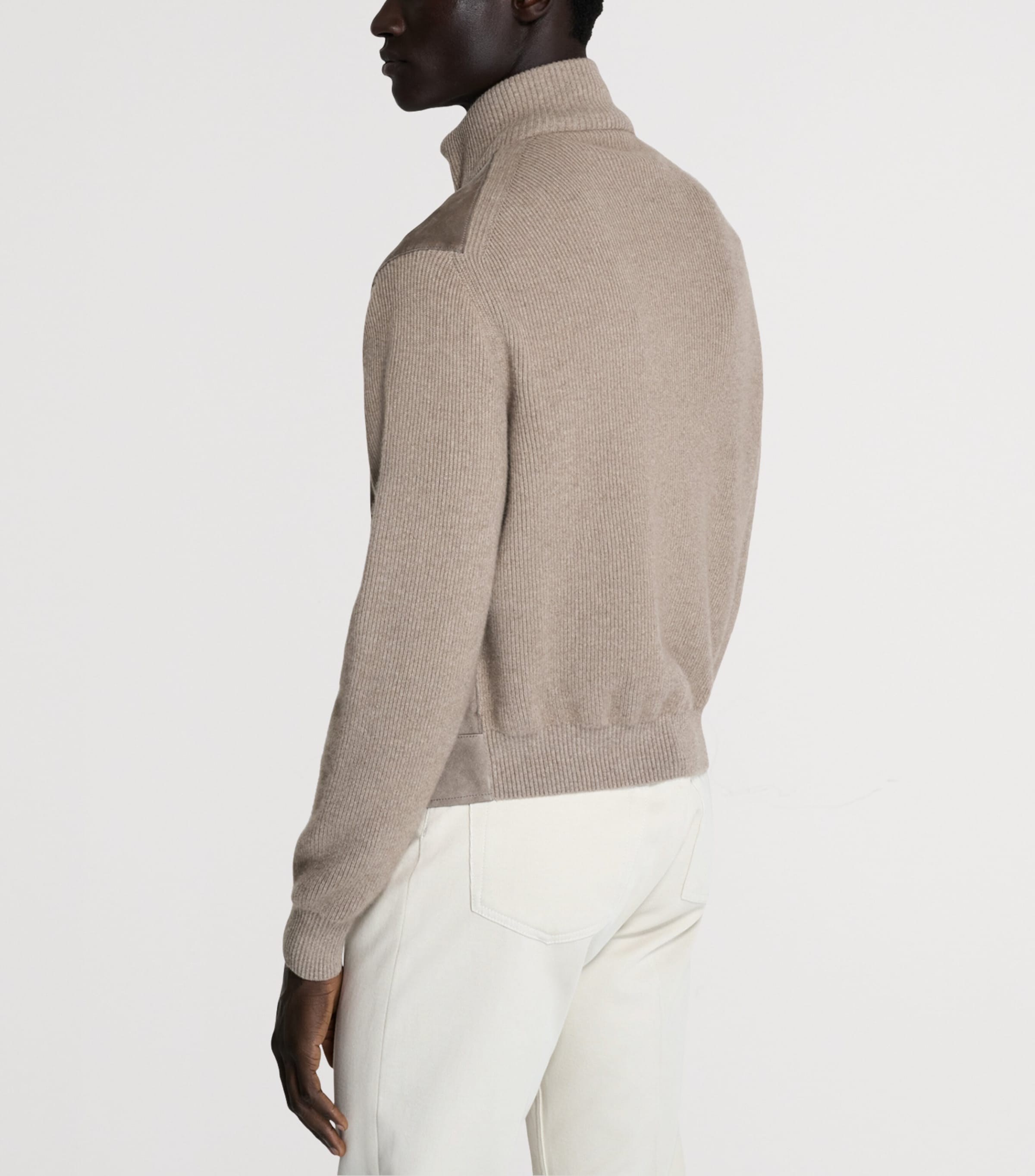 Dunhill Mens Cashmere-Leather Bomber Jacket Image 3