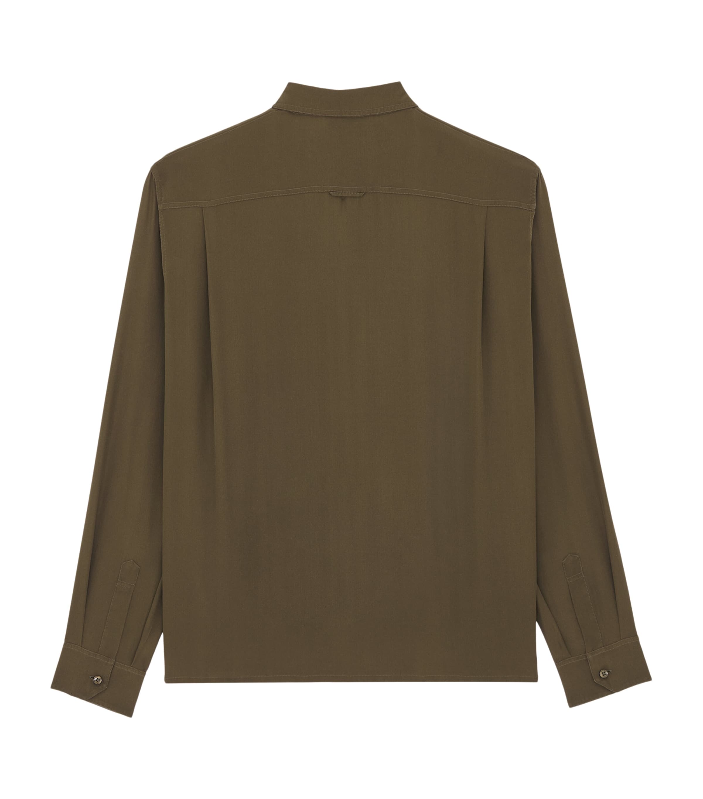 Saint Laurent Grey Silk Double-Pocket Shirt | Harrods US