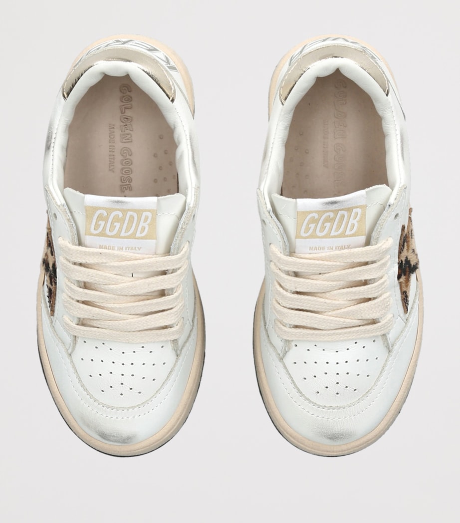 Golden Goose Leather Ball Star Leopard Sneakers White/comb Image 4