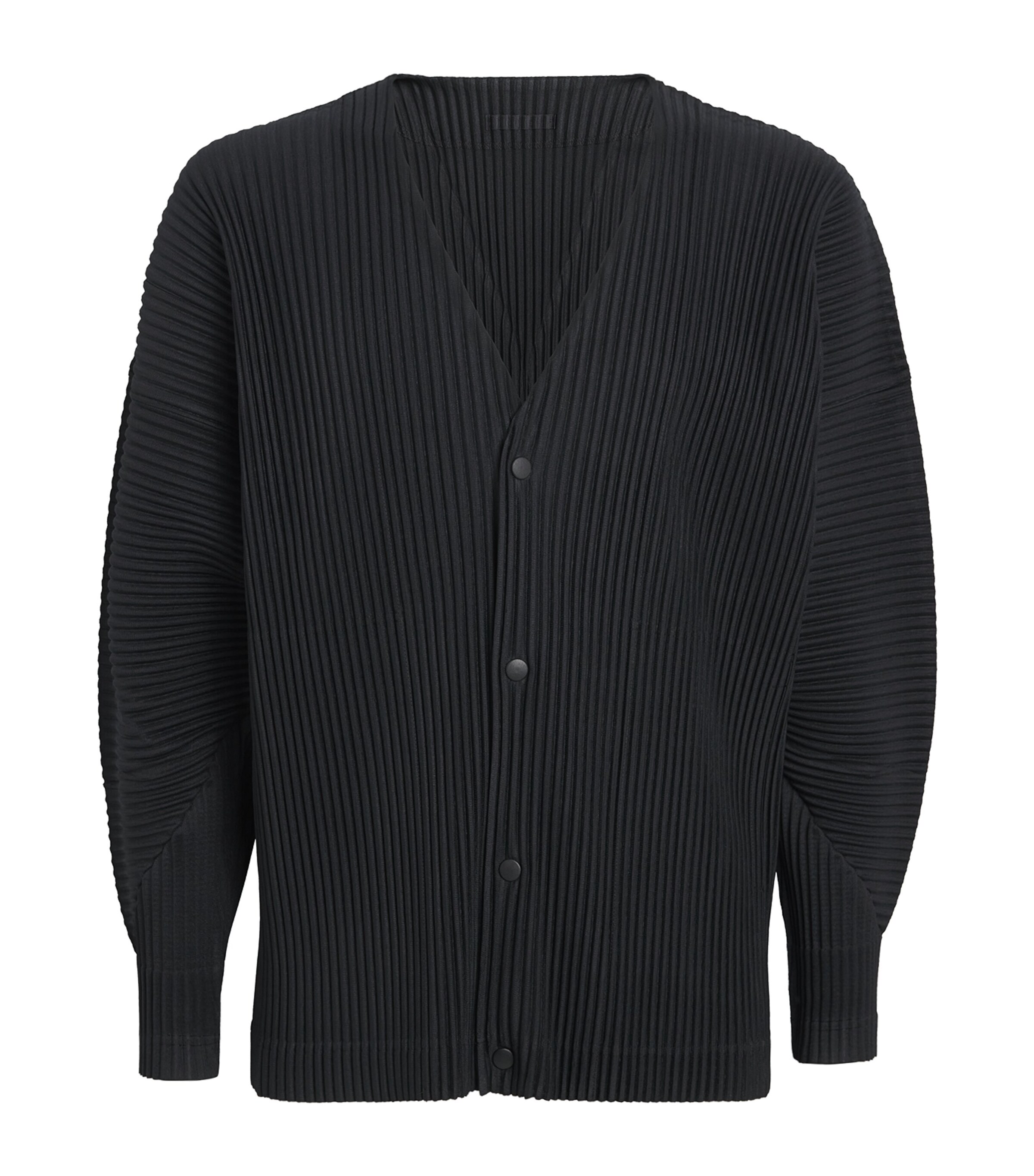 Issey Miyake Cardigan In Poliestere Nero Uomo In Black