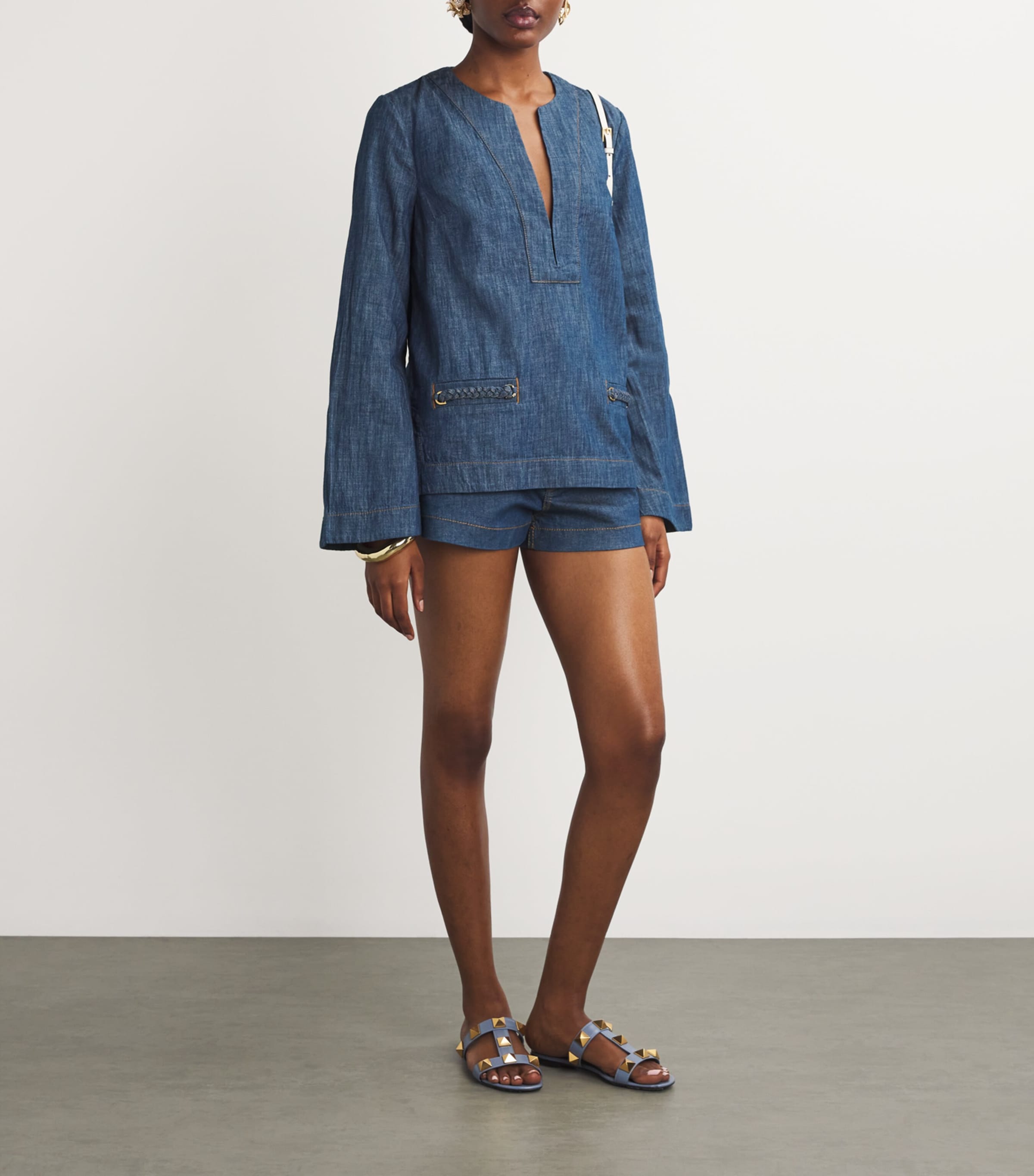【Zimmermann】Wylie denim tunic Zimmermann Wylie Denim Tunic Top in Railway Blue | REVOLVE