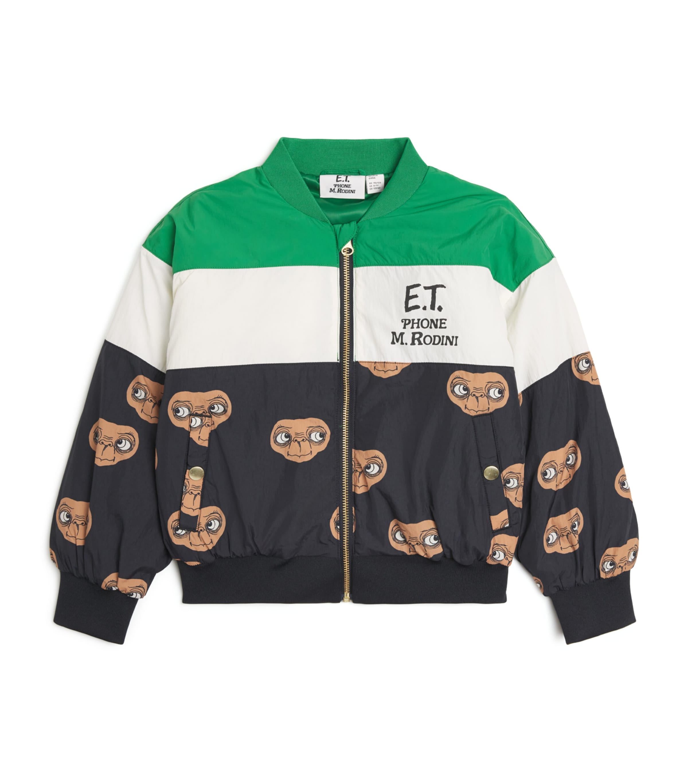 Mini Rodini x E.T. Printed Bomber Jacket (3-11 Years) Green Image 1