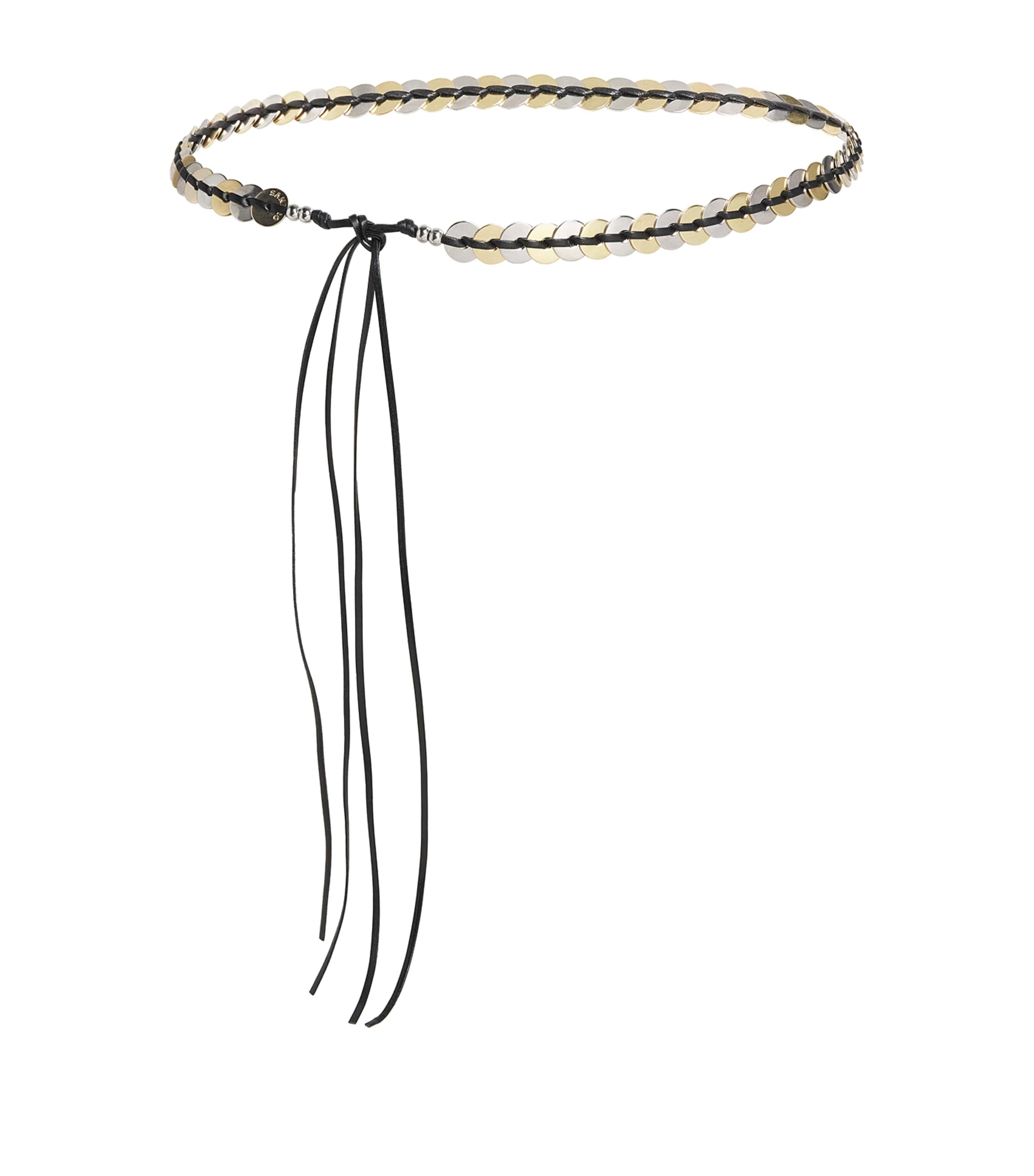 Sandro Paris Leather Jewellery Belt Silver Image 1