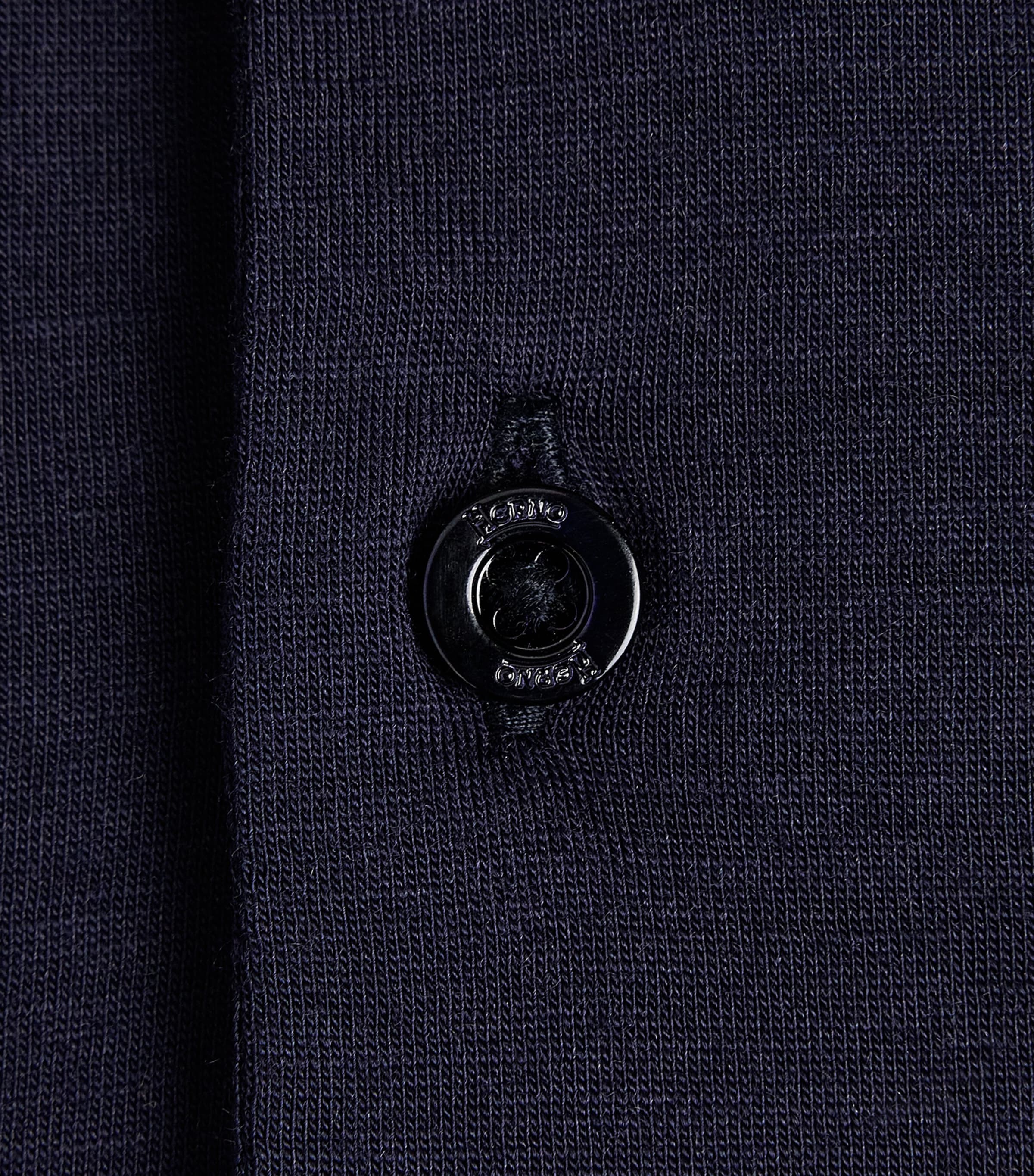 Herno Mens Wool Polo Shirt Blue Image 6