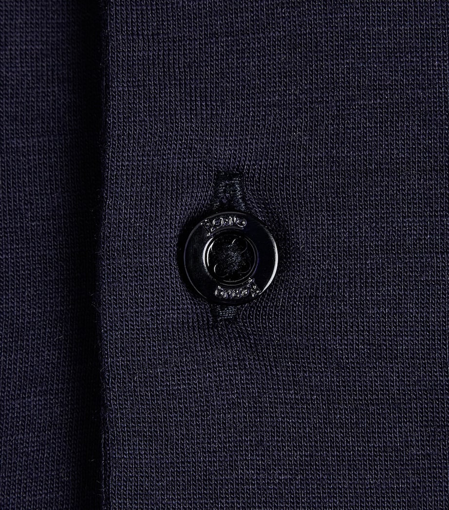 Herno Mens Wool Polo Shirt Blue Image 6