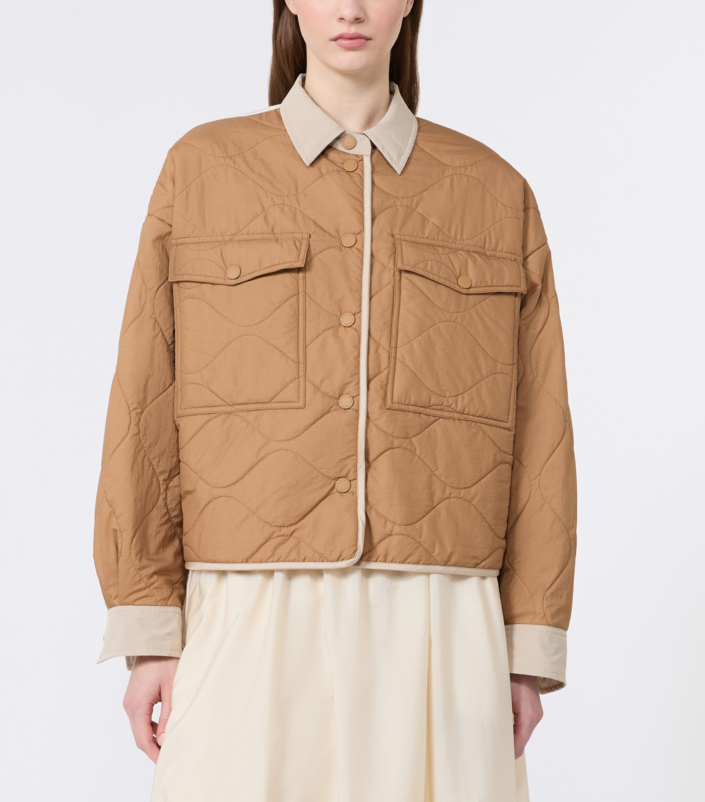 Weekend Max Mara Womens Quilted Reversible Jacket Sand Image 5