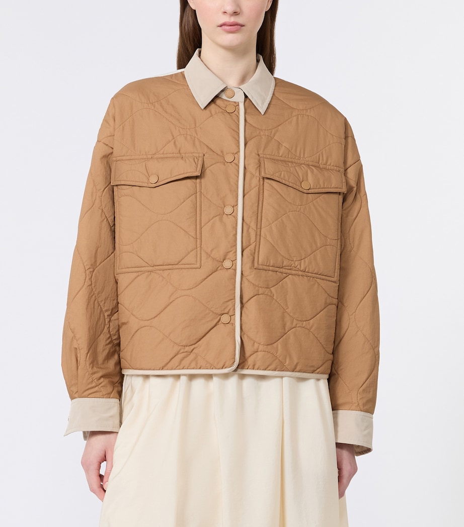 Weekend Max Mara Womens Quilted Reversible Jacket Sand Image 5