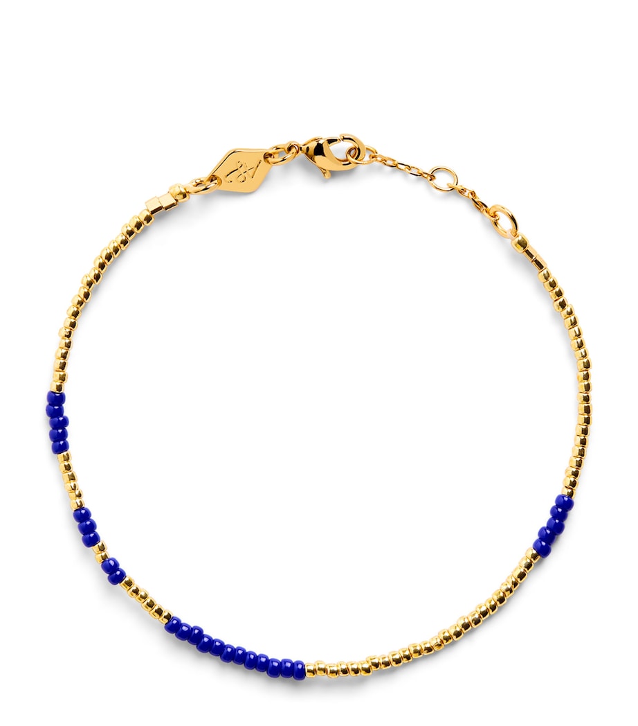 Anni Lu Gold-Plated Beaded Asym Bracelet Navy Image 1