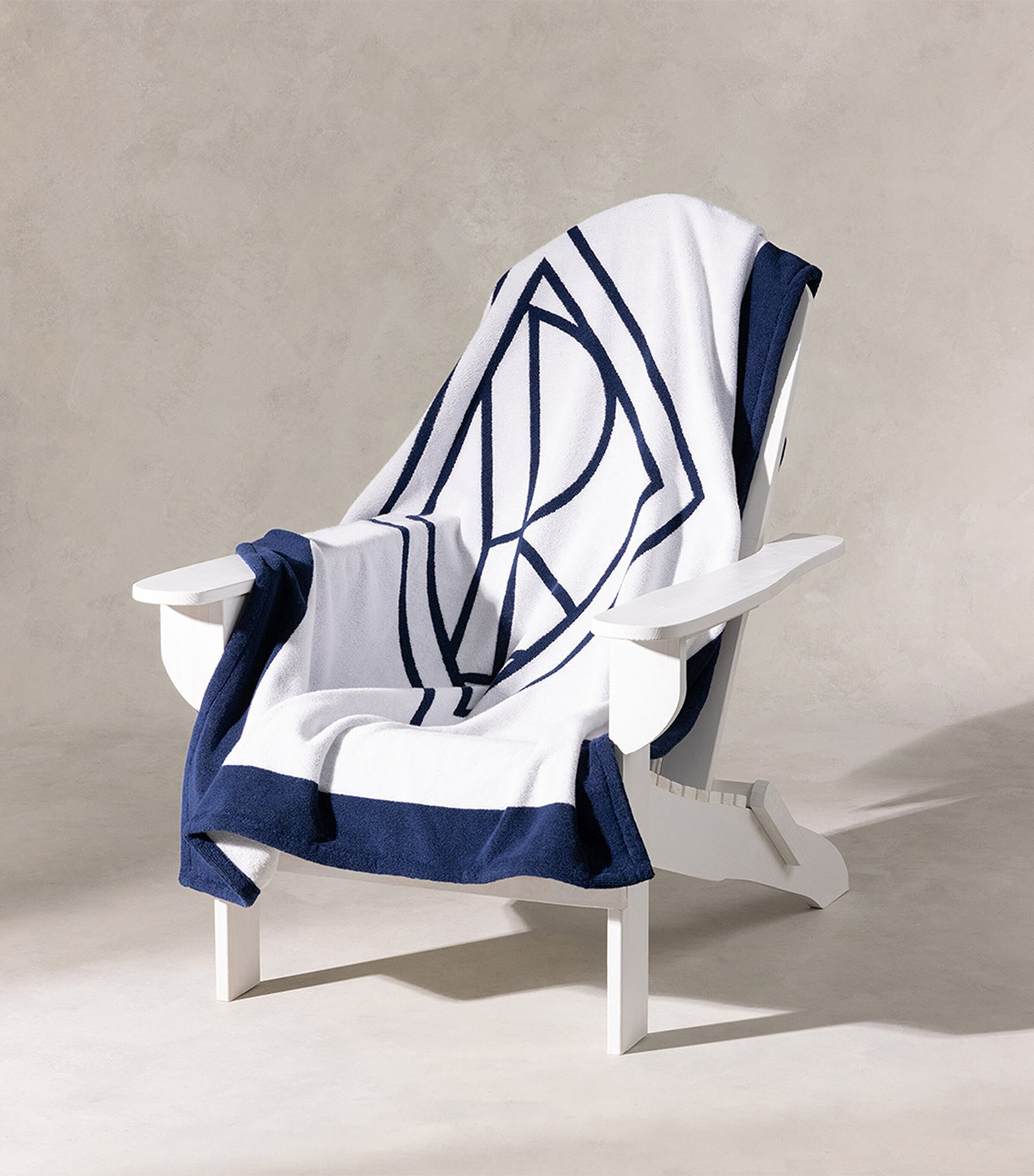 Blair Beach Towel (100cm x 170cm) WHITE NAVY Image 5