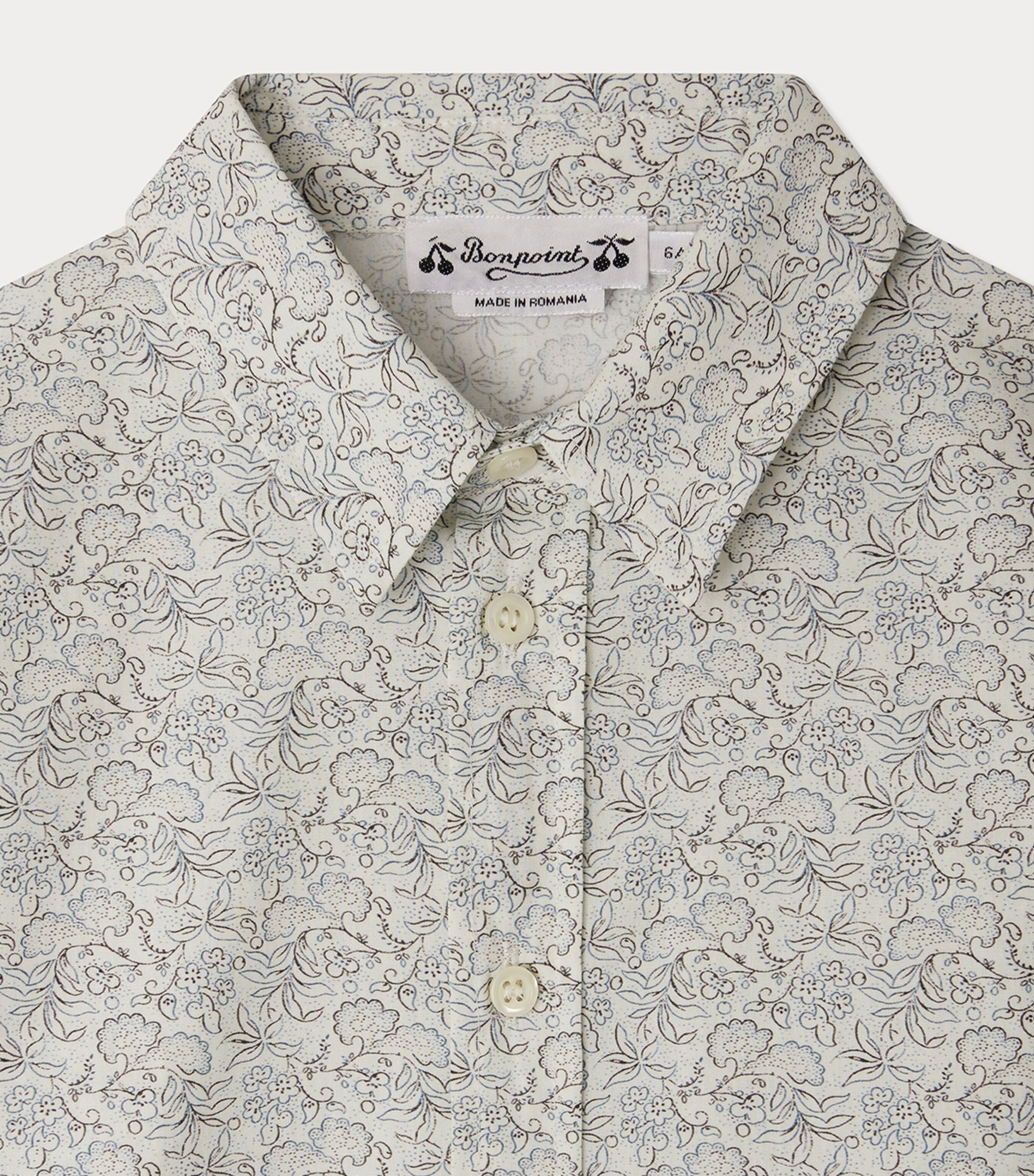 Organic Cotton Printed Shirt (4-14 Years) FL BLEU GRIS Image 3