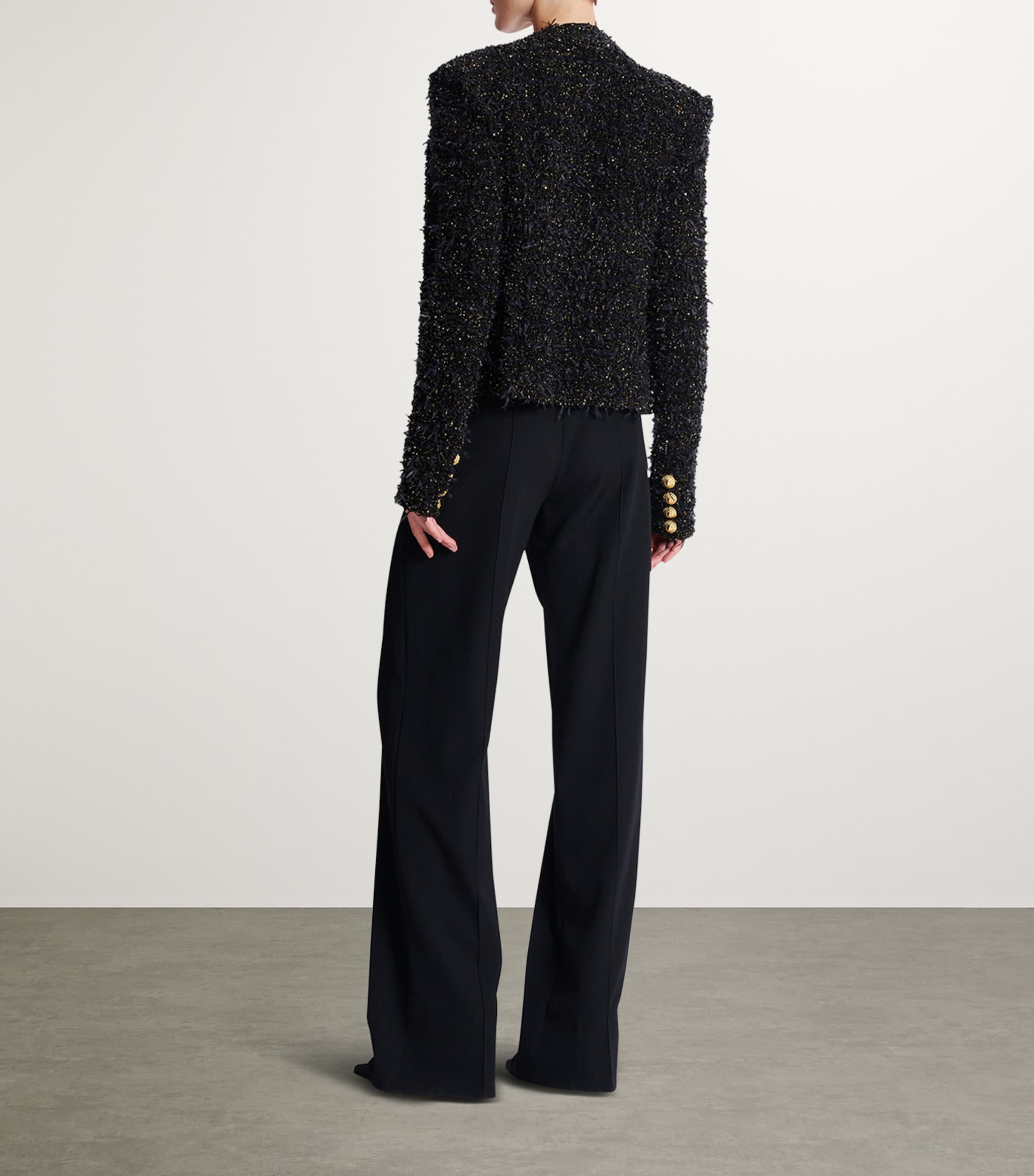 Edge-To-Edge Tweed Jacket EAD NOIR/OR Image 3