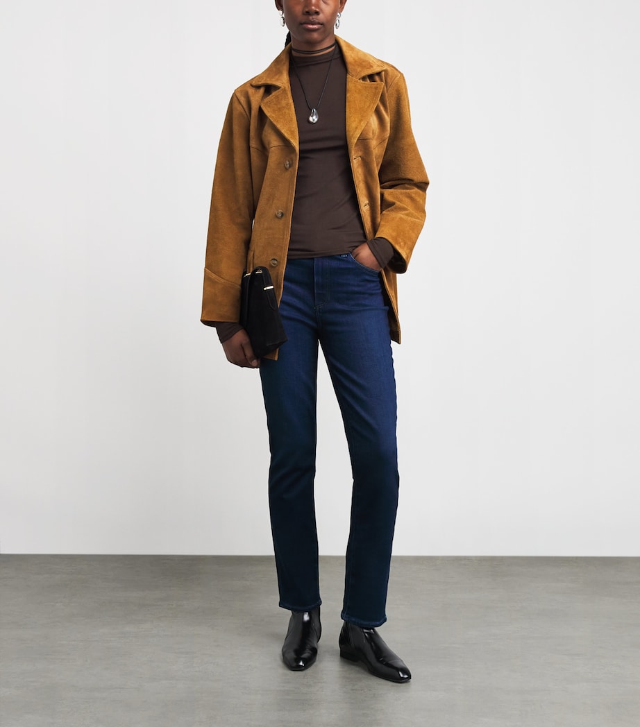 High-Neck Henrietta Top DARK CHOCOLATE Image 2