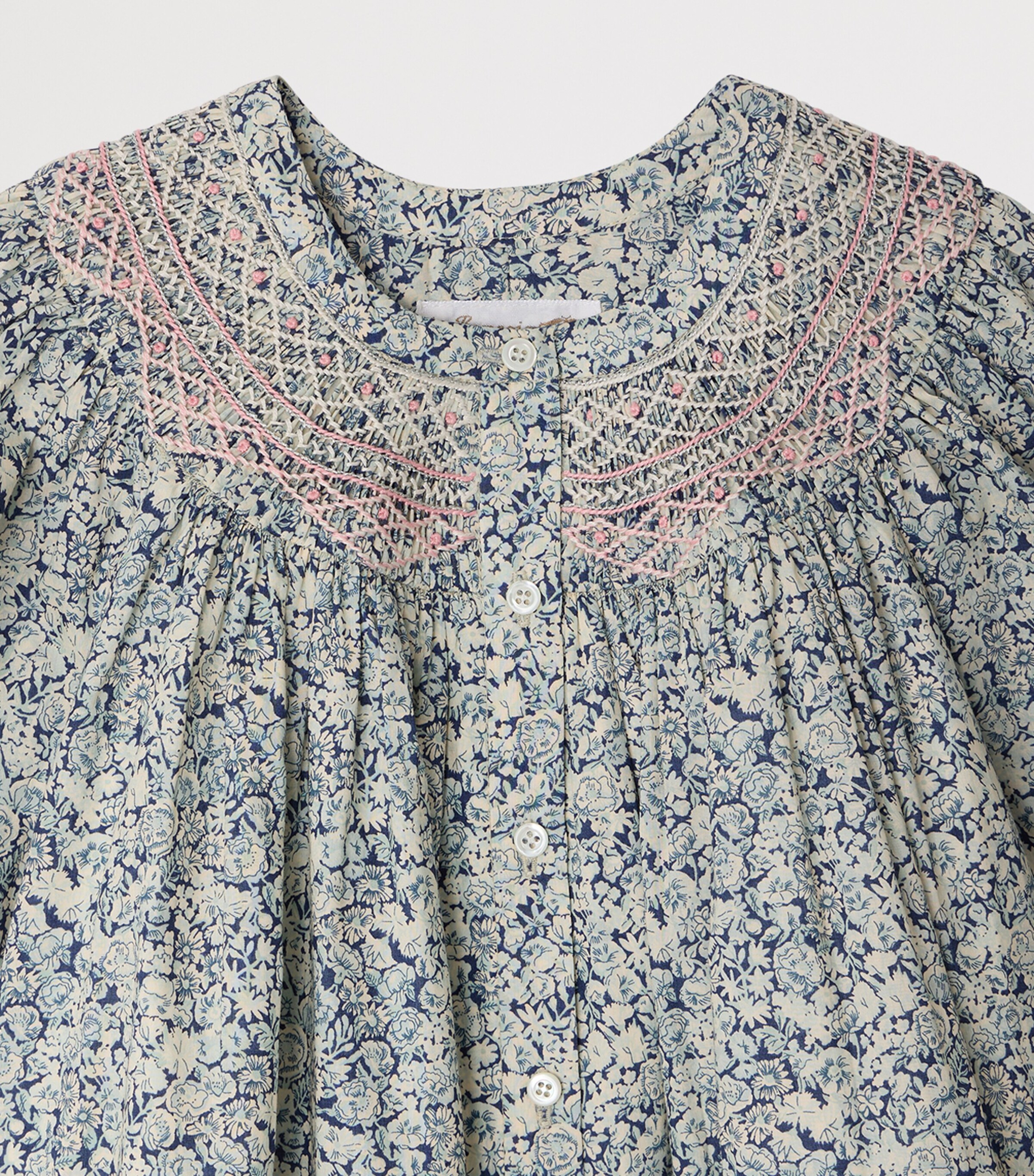 Bonpoint Cotton Floral Ladwiga Dress (10-14 Years) Fl Bleu De Prusse Image 3